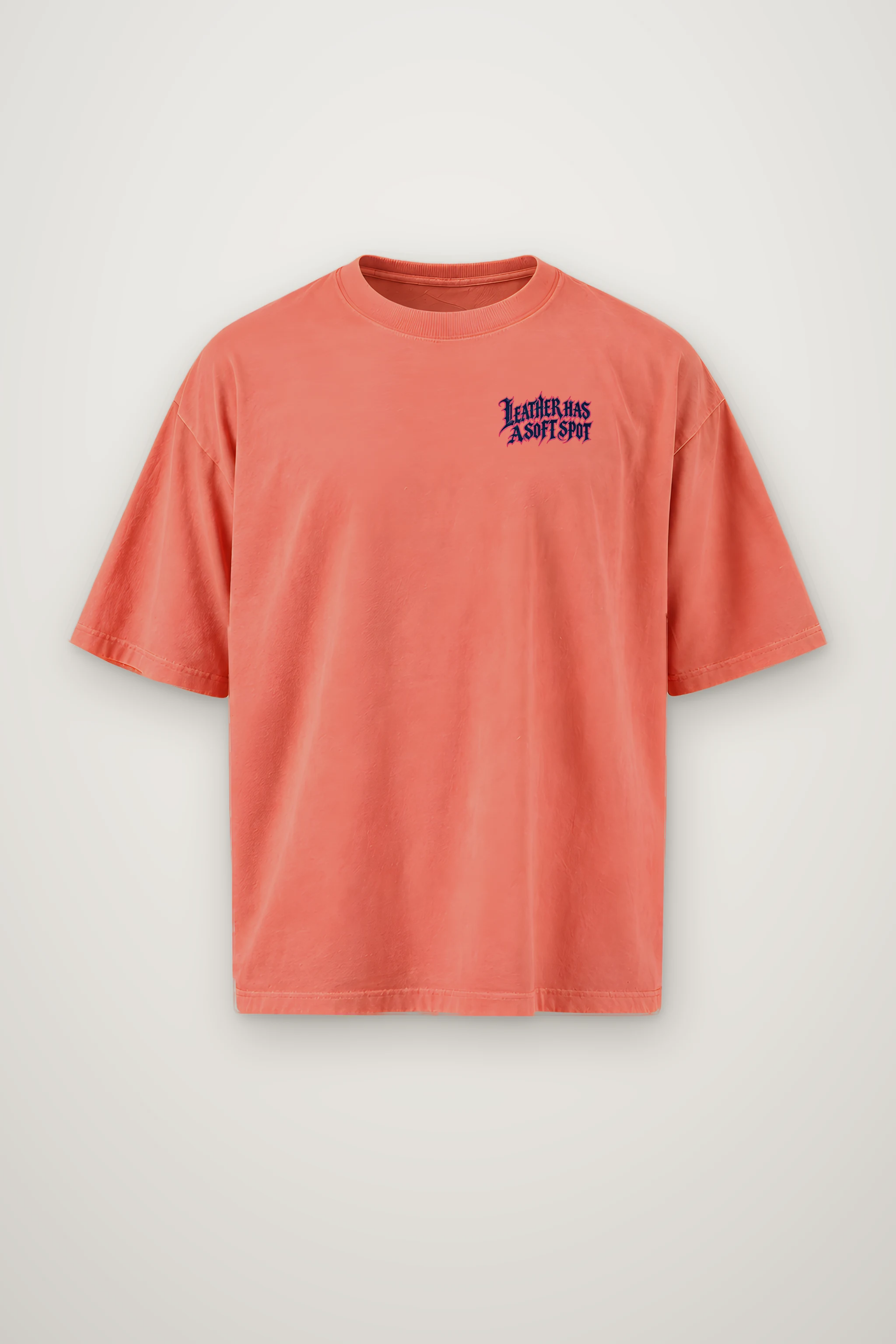 "Leather Has a Soft Spot" Men's Oversized Heavyweight Crewneck T-Shirt