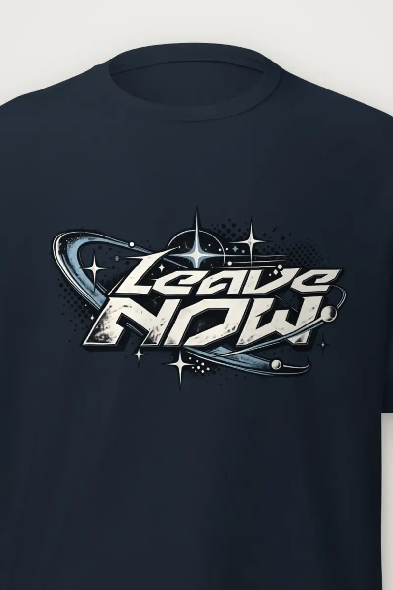 "Leave Now" Heavyweight Unisex Crewneck T-shirt