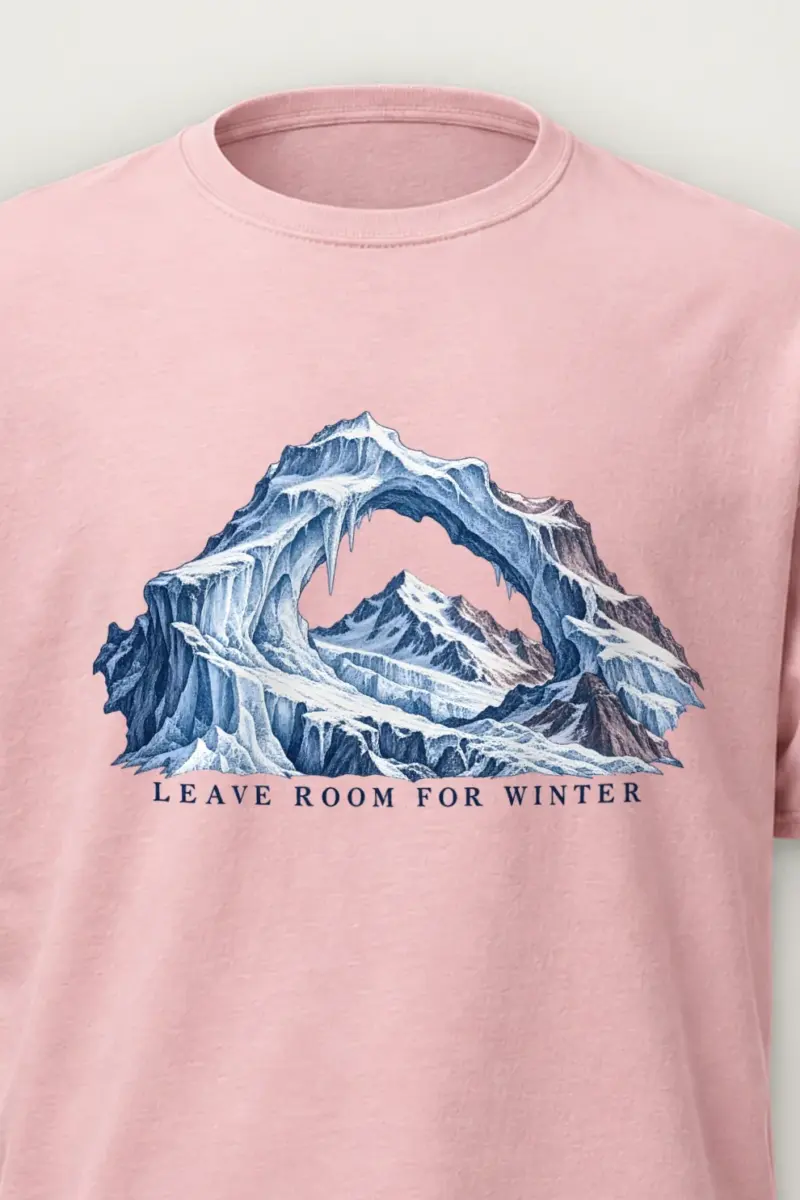 "Leave Room for Winter" Heavyweight Unisex Crewneck T-shirt - the graphic up close