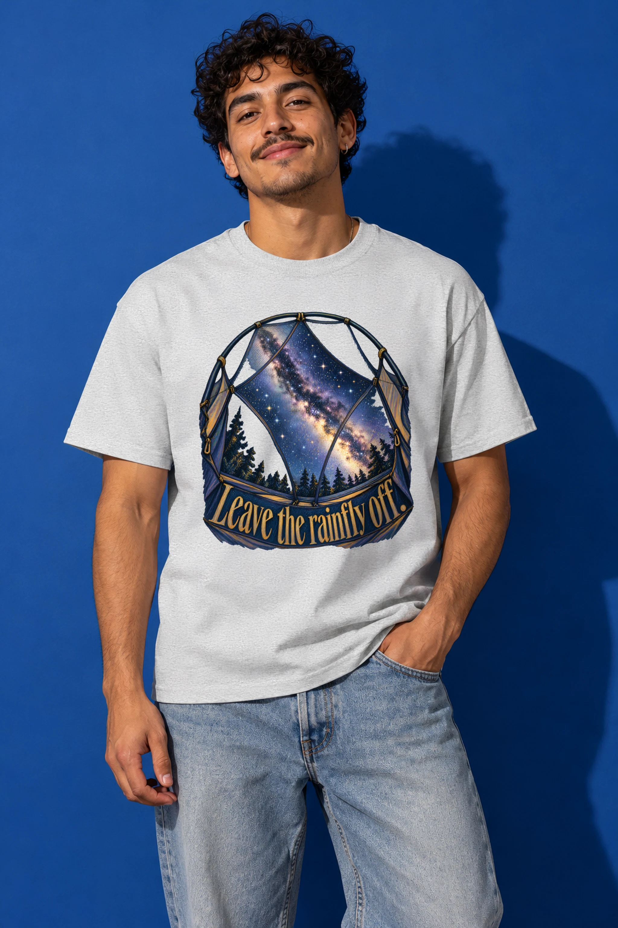 "Leave The Rainfly Off" Heavyweight Unisex Crewneck T-shirt