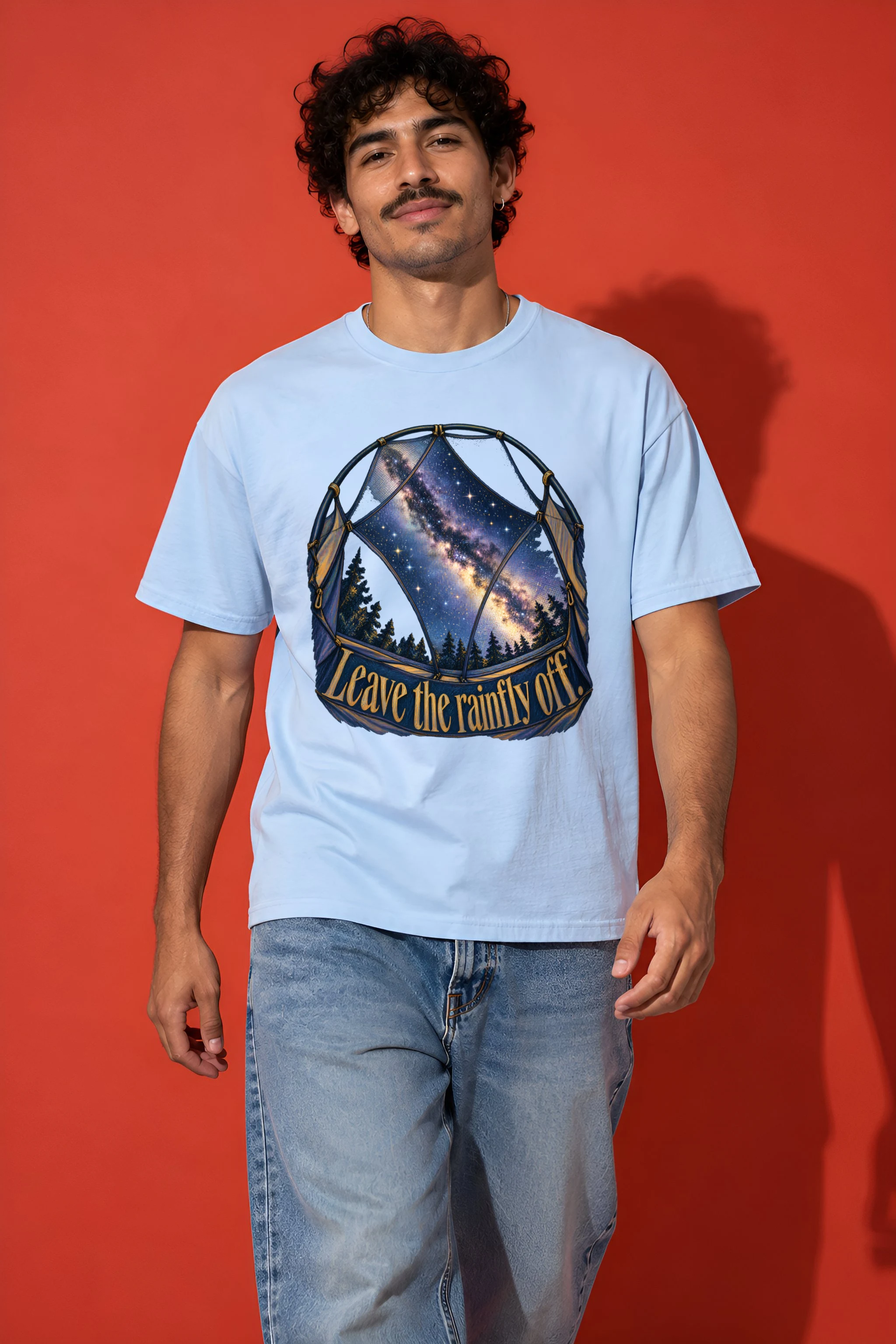 "Leave The Rainfly Off" Heavyweight Unisex Crewneck T-shirt