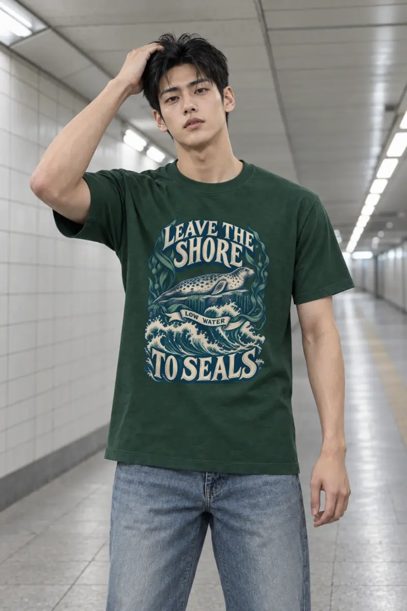 “Leave the Shore Low Water To Seals” Heavyweight Unisex Crewneck T-shirt