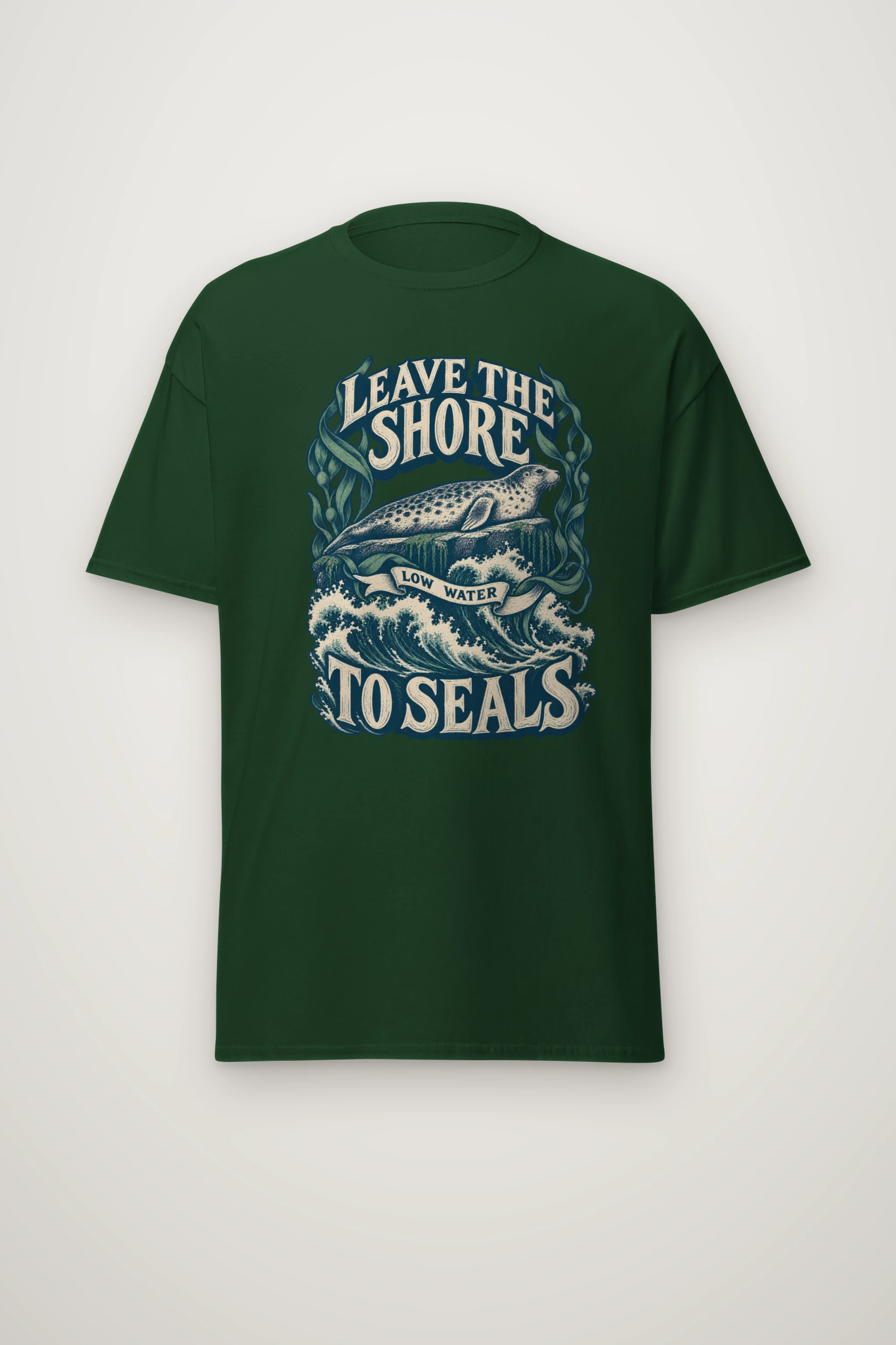"Leave the Shore Low Water To Seals" Heavyweight Unisex Crewneck T-shirt
