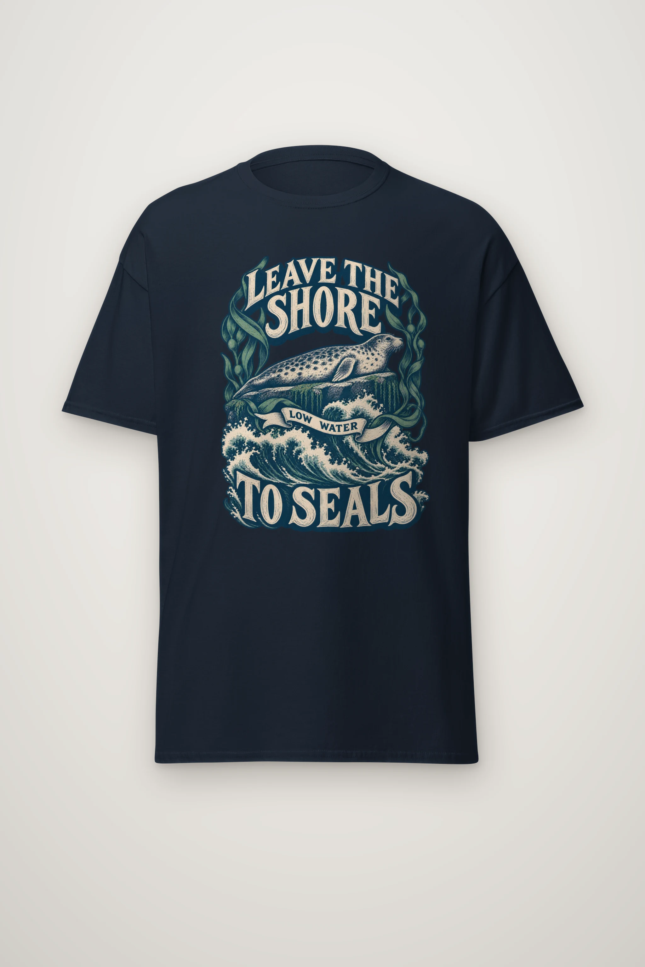 "Leave the Shore Low Water To Seals" Heavyweight Unisex Crewneck T-shirt