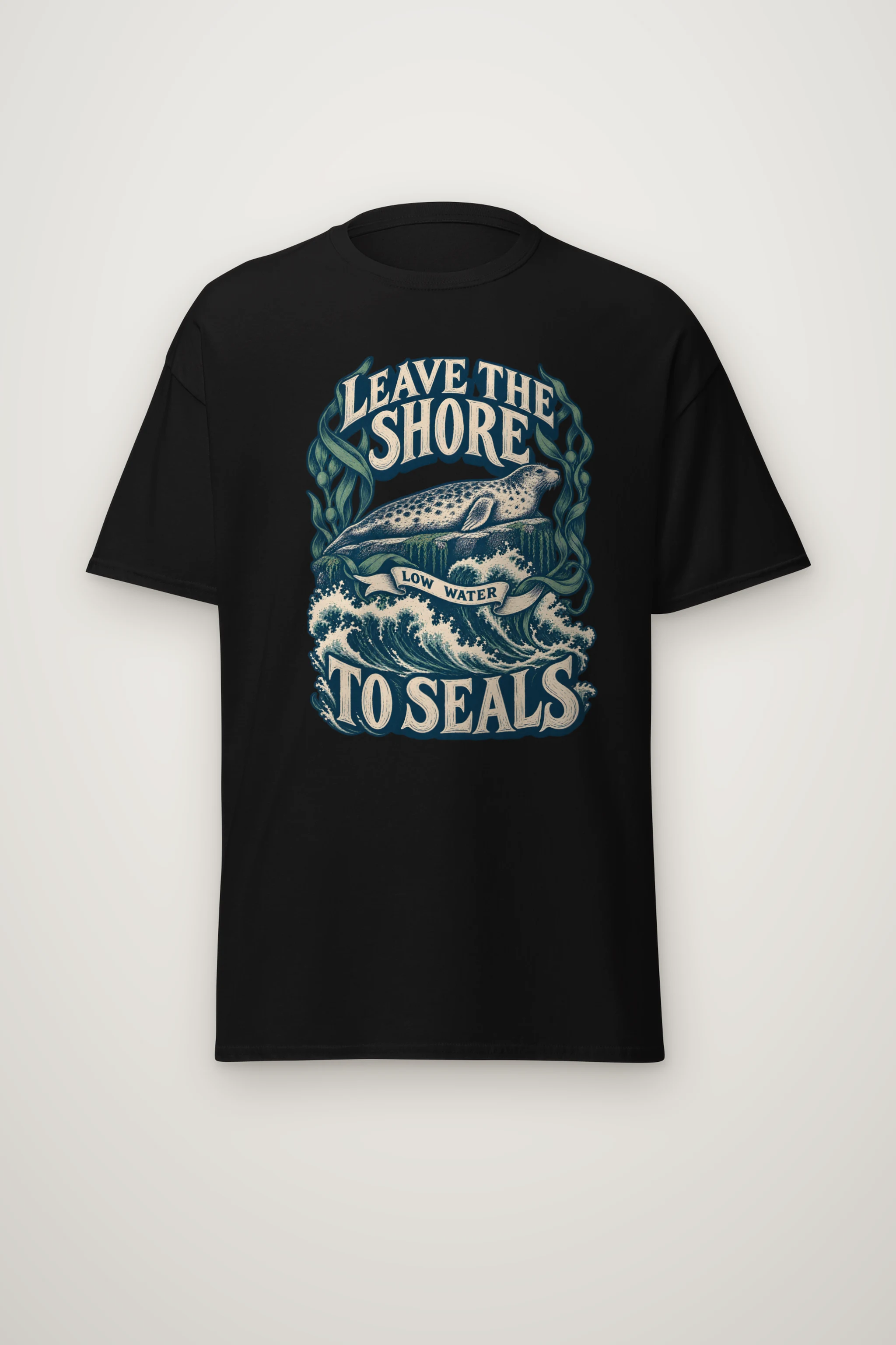 "Leave the Shore Low Water To Seals" Heavyweight Unisex Crewneck T-shirt
