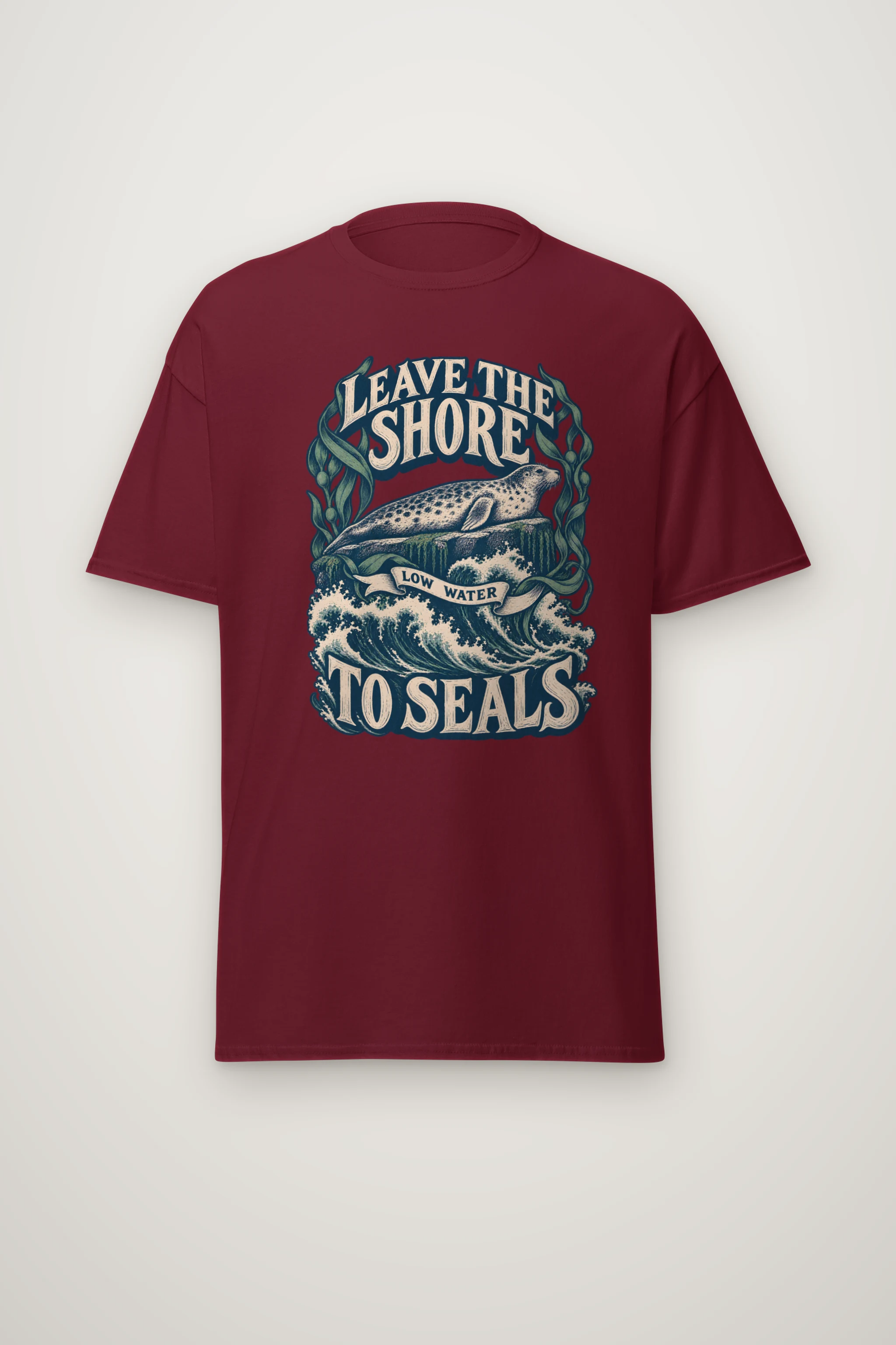 "Leave the Shore Low Water To Seals" Heavyweight Unisex Crewneck T-shirt