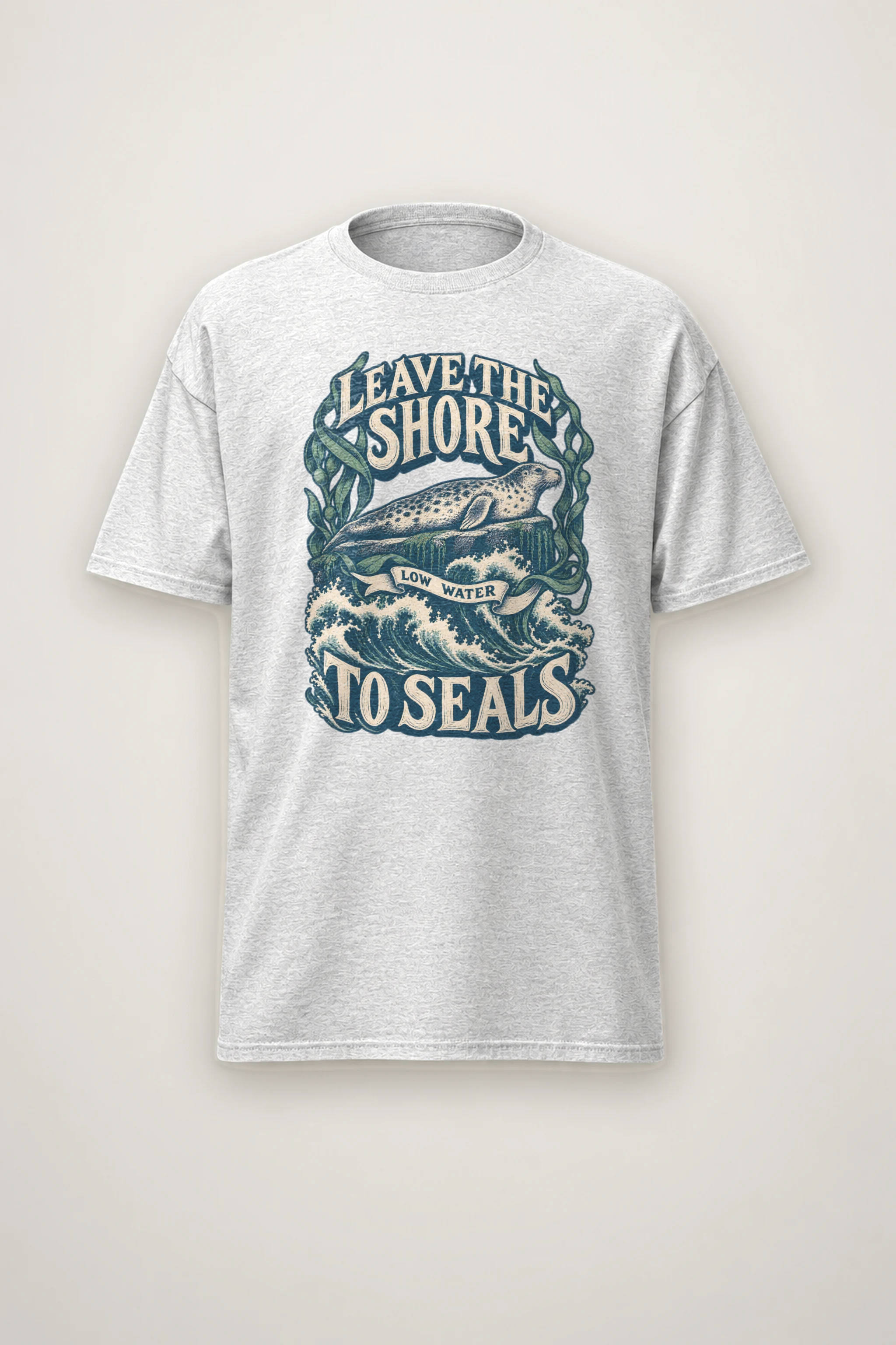 "Leave the Shore Low Water To Seals" Heavyweight Unisex Crewneck T-shirt