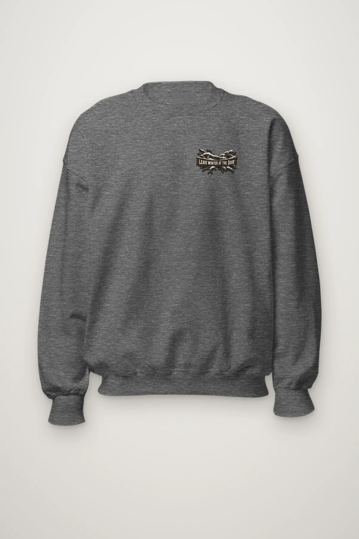"Leave Winter at the Door" Heavy Blend Unisex Crewneck Sweatshirt