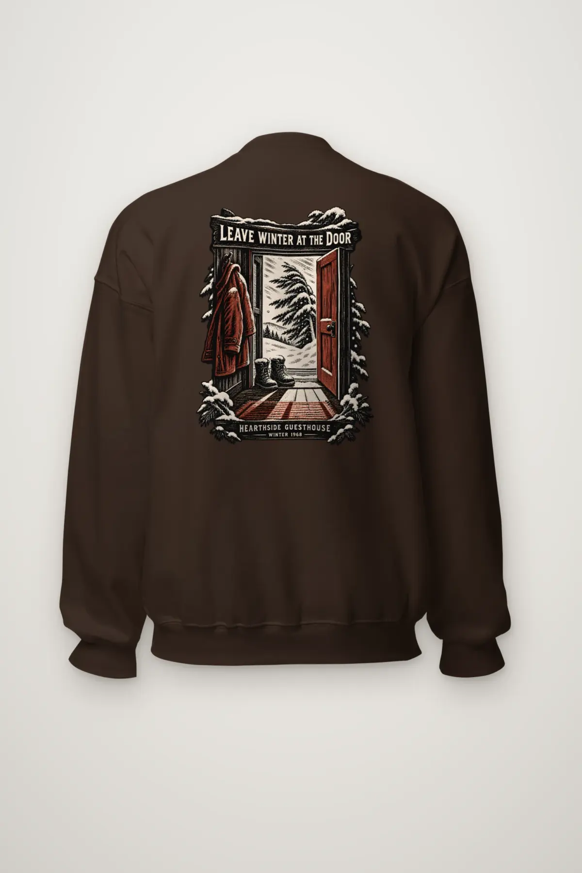 "Leave Winter at the Door" Heavy Blend Unisex Crewneck Sweatshirt