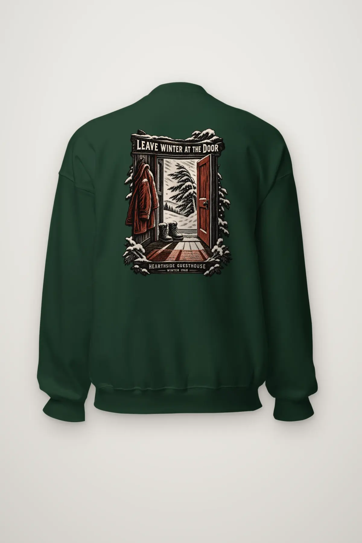 "Leave Winter at the Door" Heavy Blend Unisex Crewneck Sweatshirt