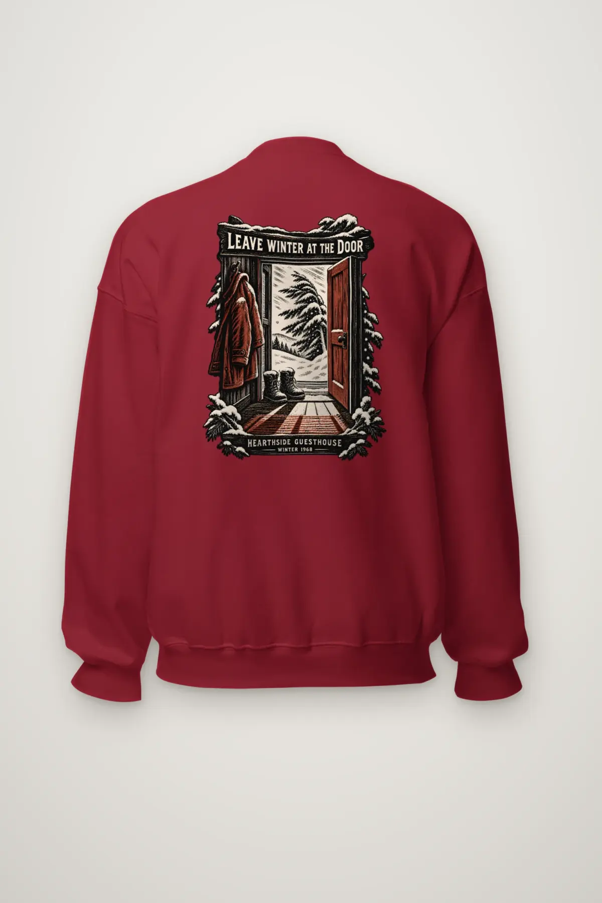 "Leave Winter at the Door" Heavy Blend Unisex Crewneck Sweatshirt