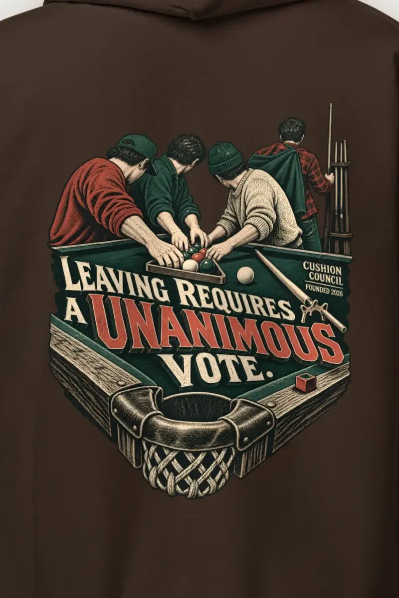 "Leaving Requires A Unanimous Vote" Heavy Blend Unisex Pullover Hoodie - the graphic up close