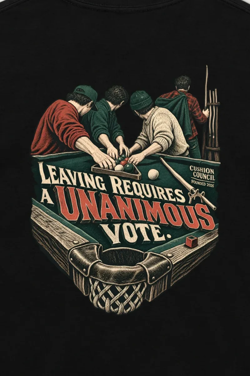 "Leaving Requires a Unanimous Vote" Unisex Longsleeve T-shirt - the graphic up close