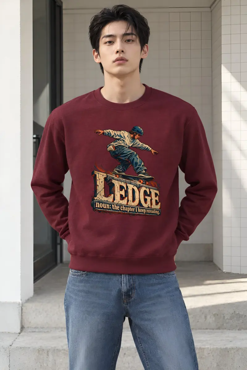 "Ledge Chapter I Keep Rereading" Unisex Crewneck Sweatshirt