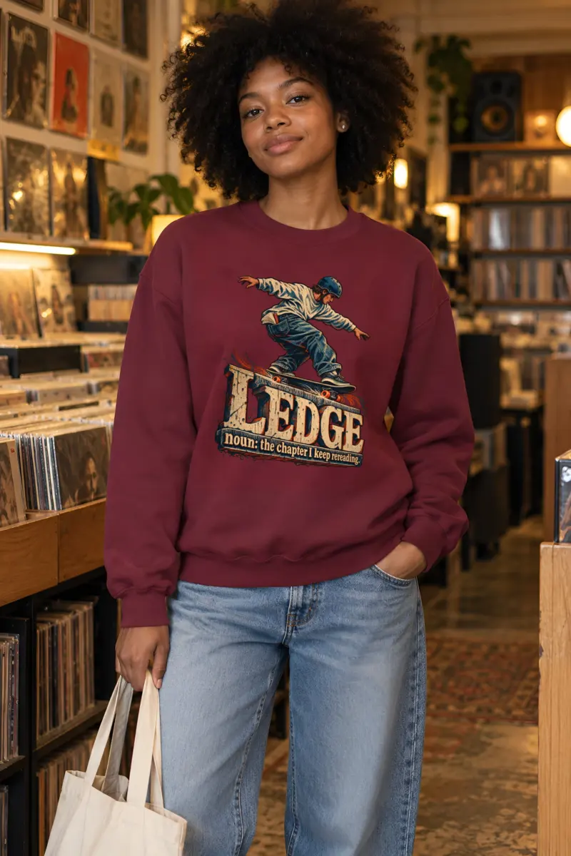 "Ledge Chapter I Keep Rereading" Unisex Crewneck Sweatshirt