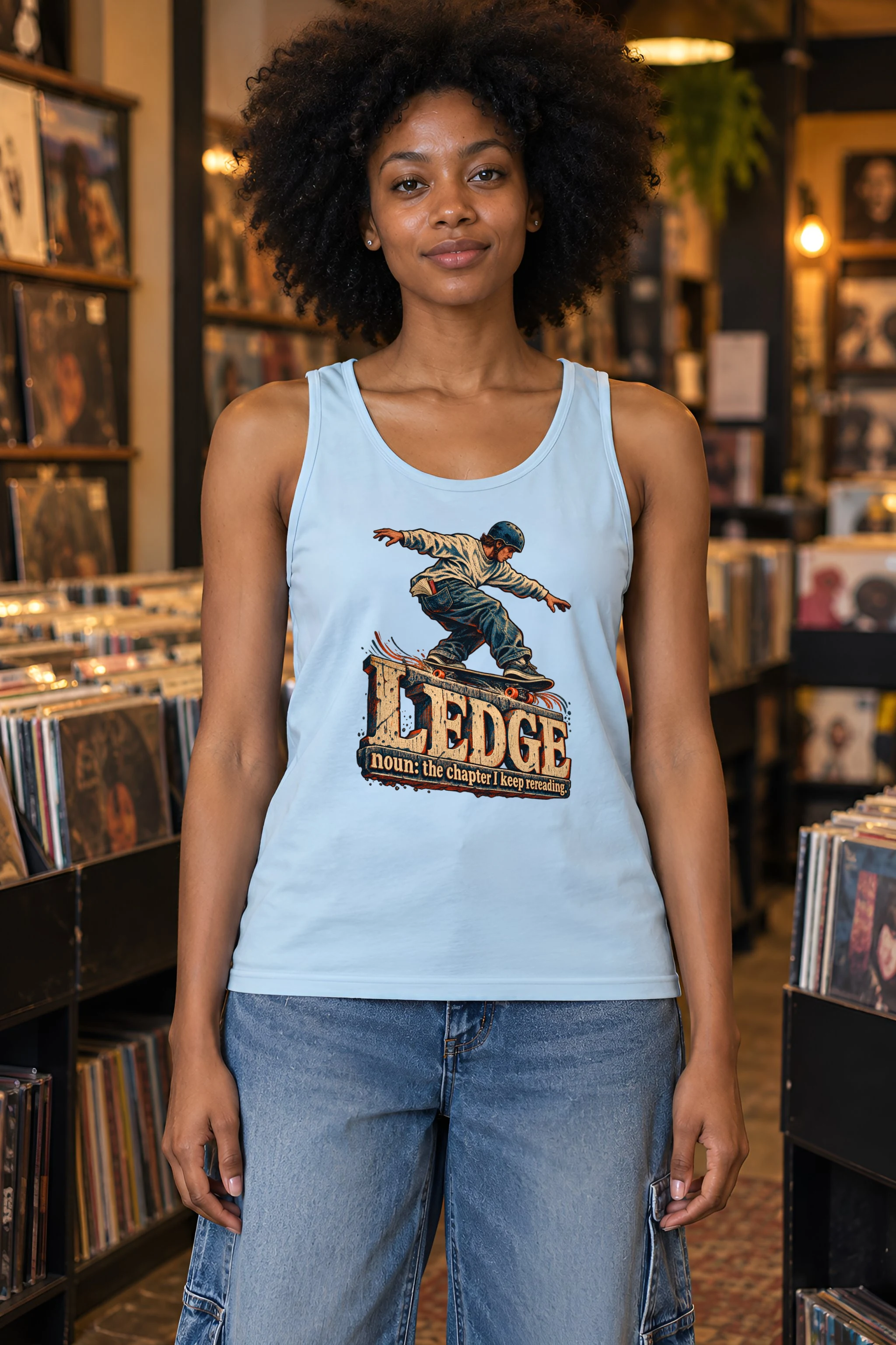 "Ledge Chapter I Keep Rereading" Unisex Jersey Tank
