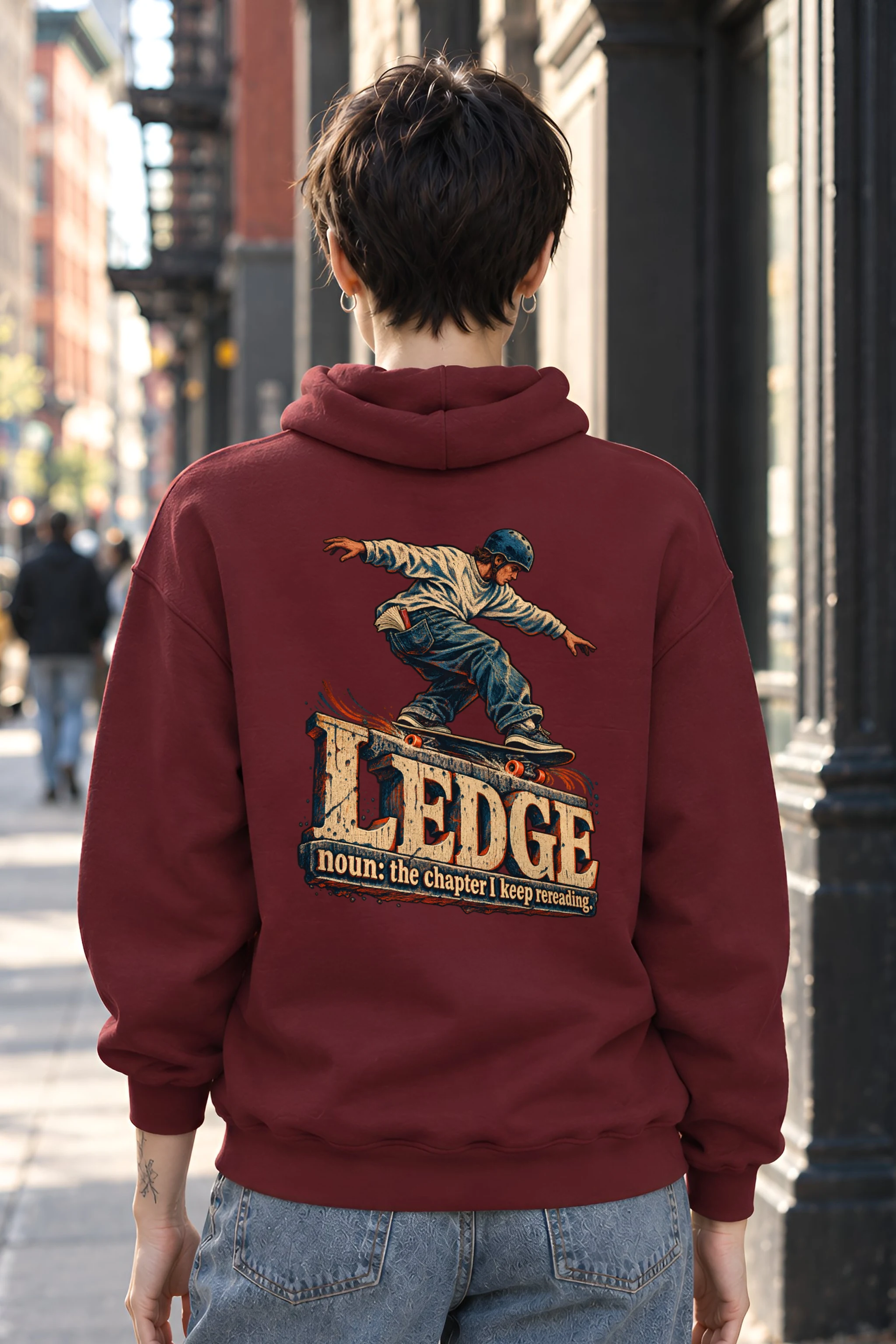 "Ledge Chapter I Keep Rereading" Unisex Pullover Hoodie