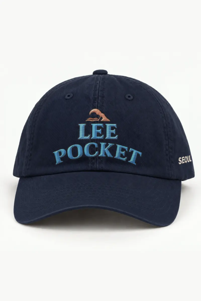"LEE POCKET" Classic Dad Hat · Embroidered — navy/cap-front