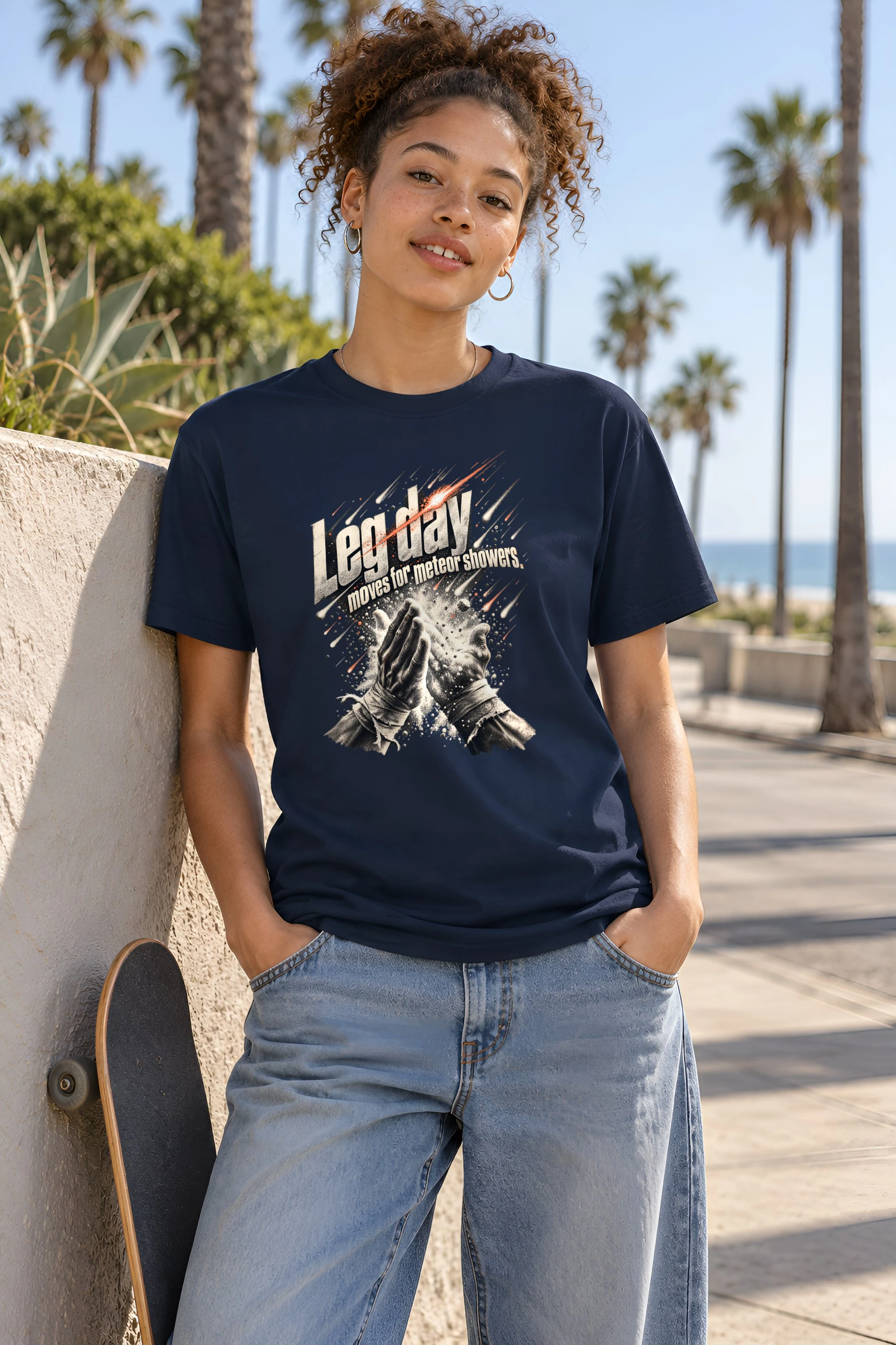 "Leg Day Meteor Showers" Heavyweight Unisex Crewneck T-shirt