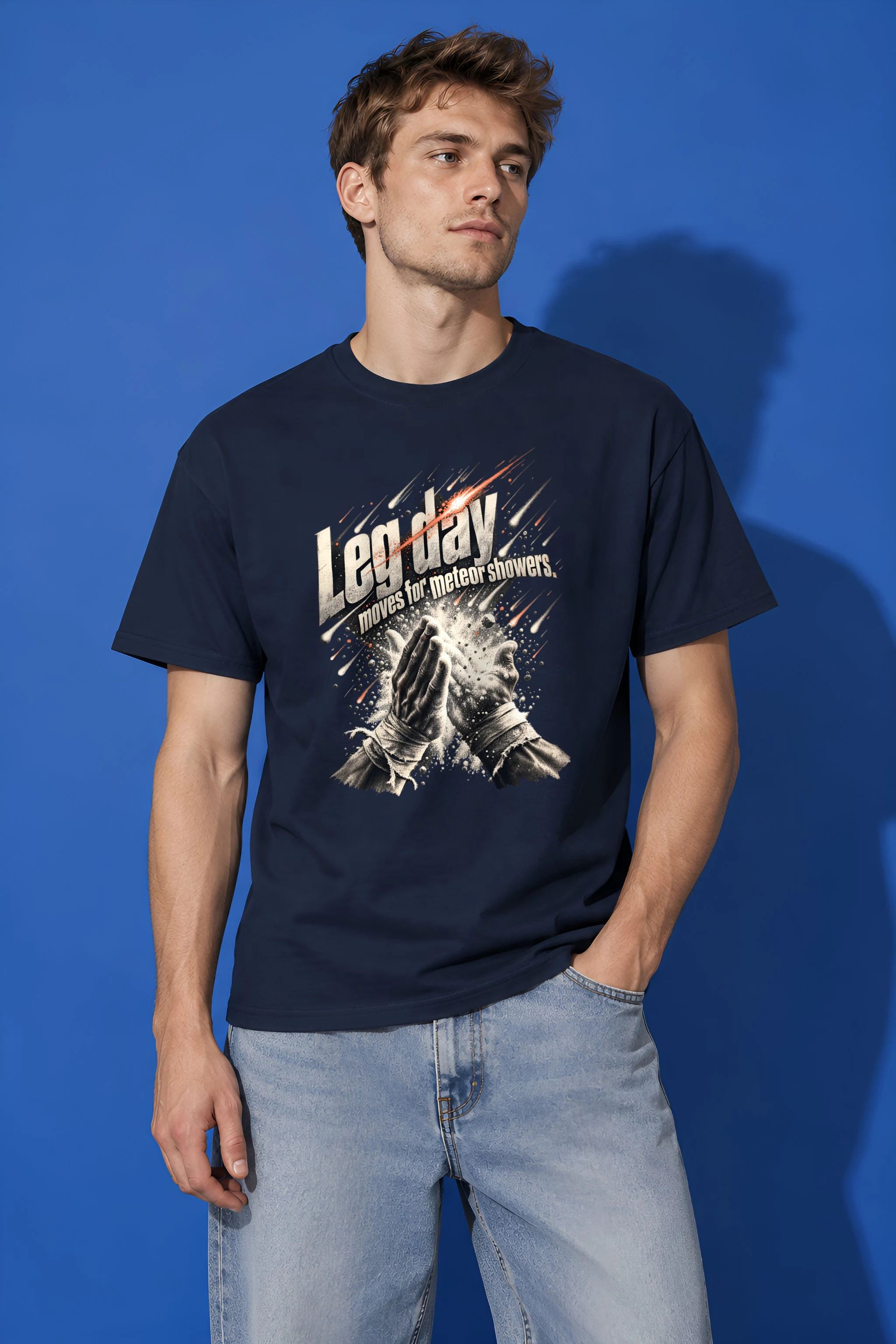 "Leg Day Meteor Showers" Heavyweight Unisex Crewneck T-shirt