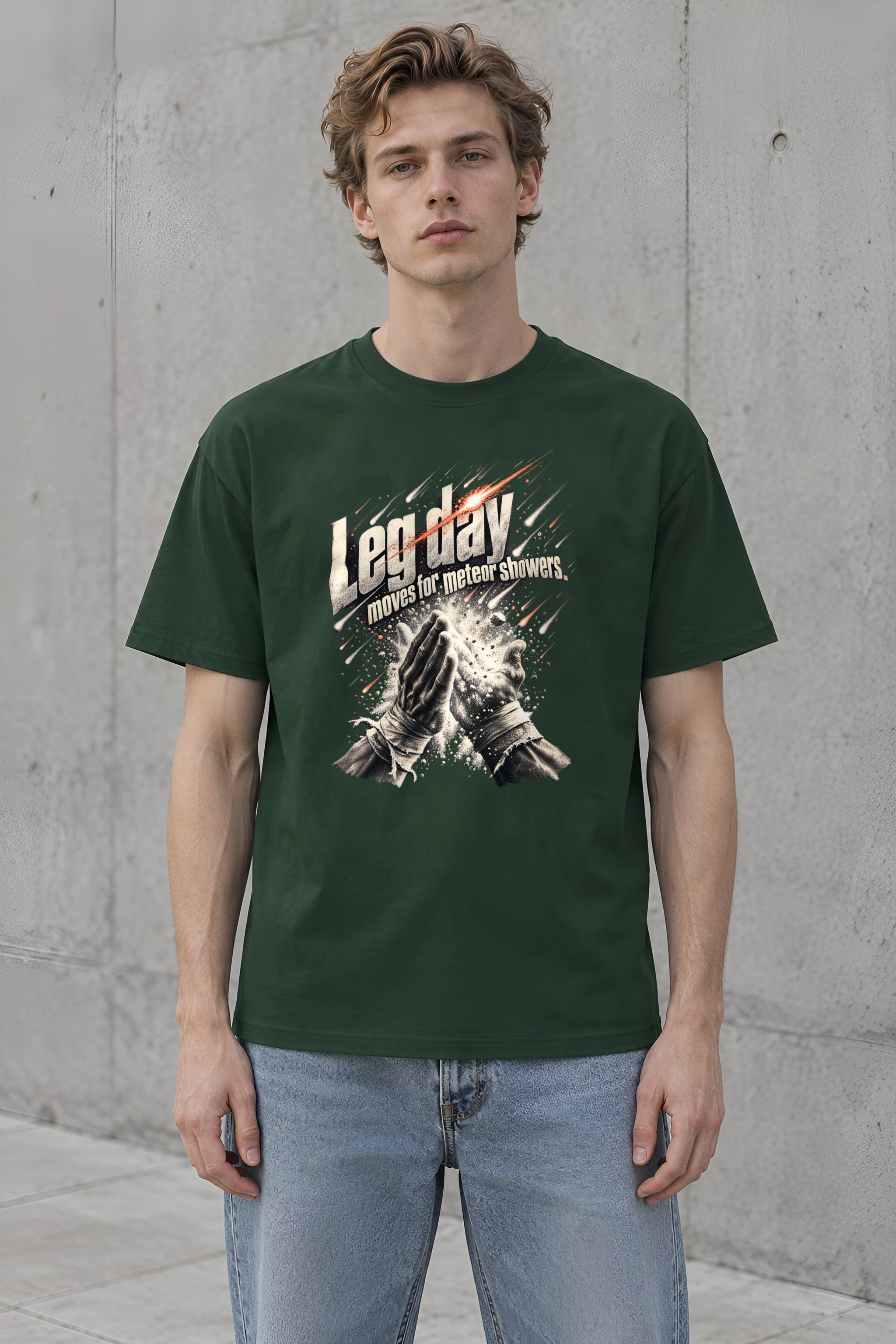 "Leg Day Meteor Showers" Heavyweight Unisex Crewneck T-shirt