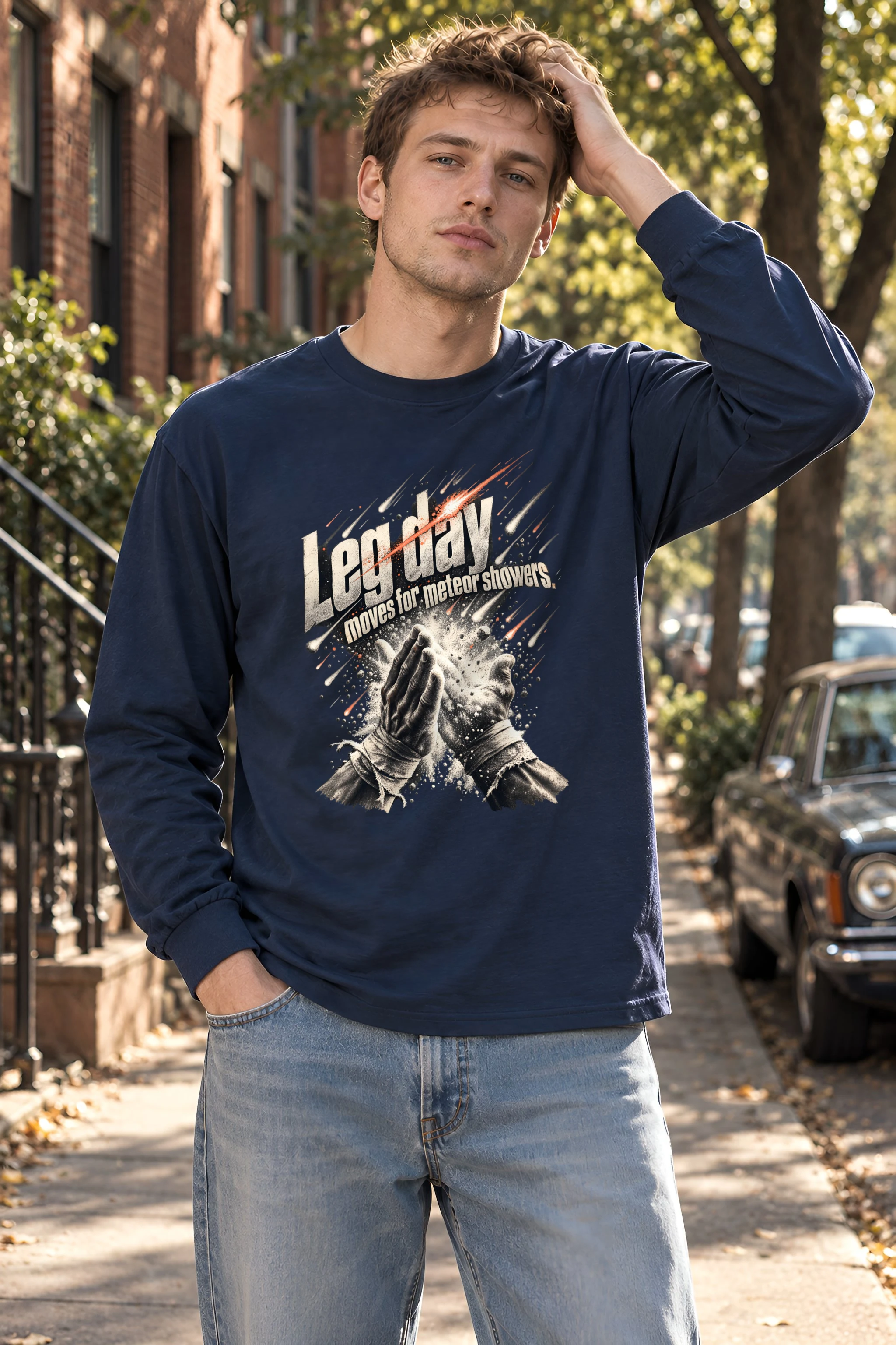 "Leg Day Meteor Showers" Unisex Longsleeve T-shirt