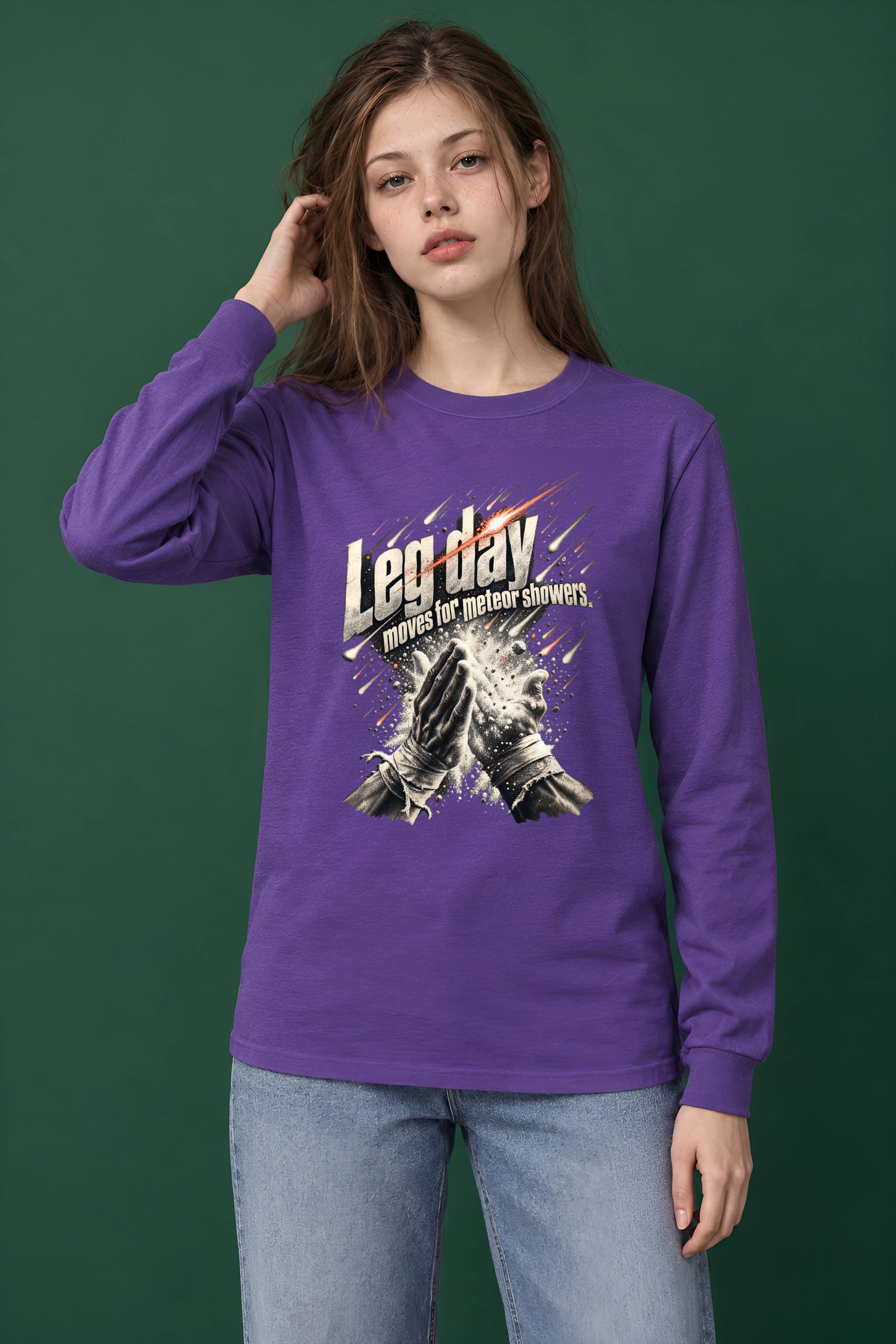 "Leg Day Meteor Showers" Unisex Longsleeve T-shirt