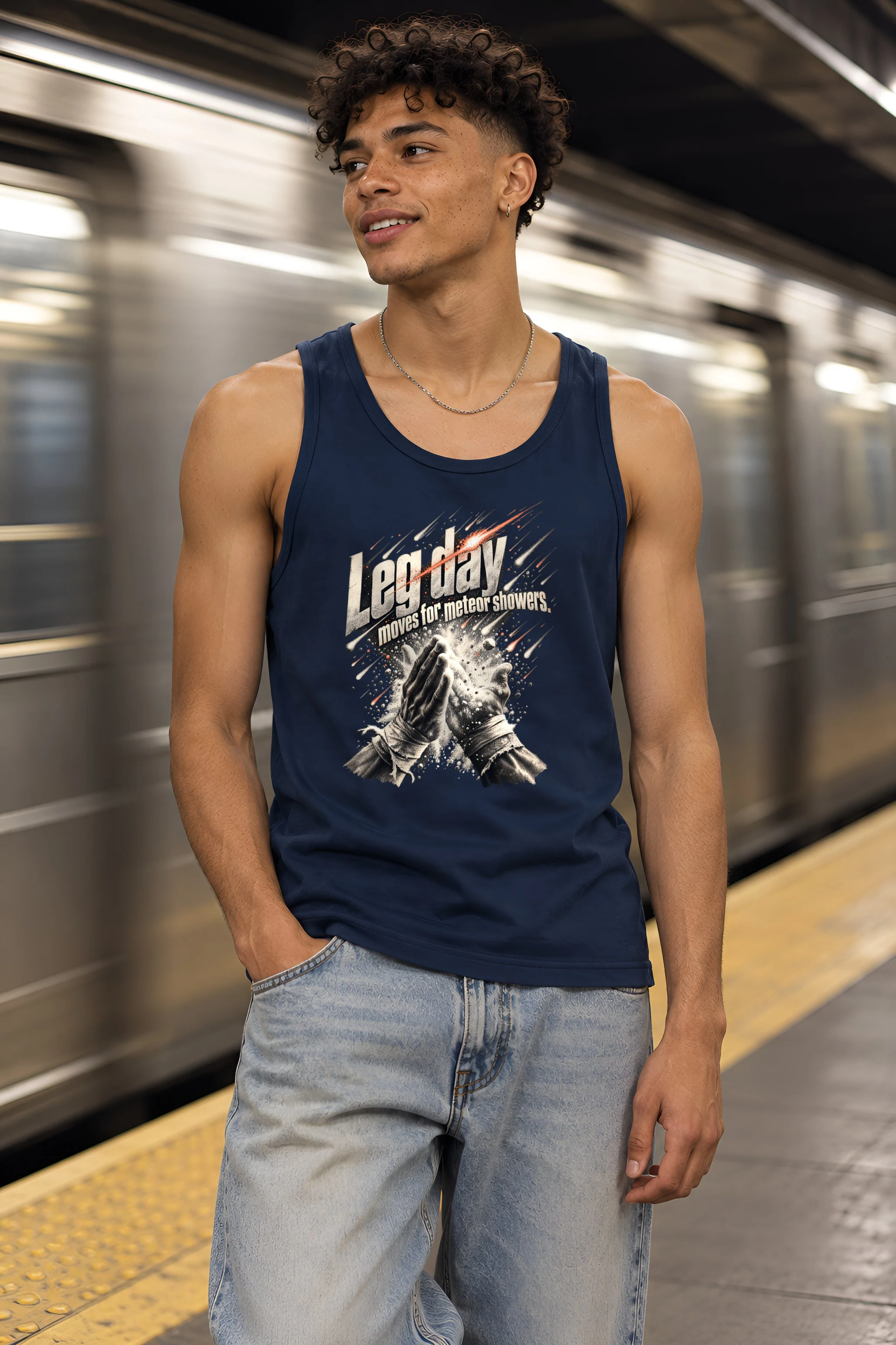 "Leg Day Moves for Meteor Showers" Unisex Jersey Tank