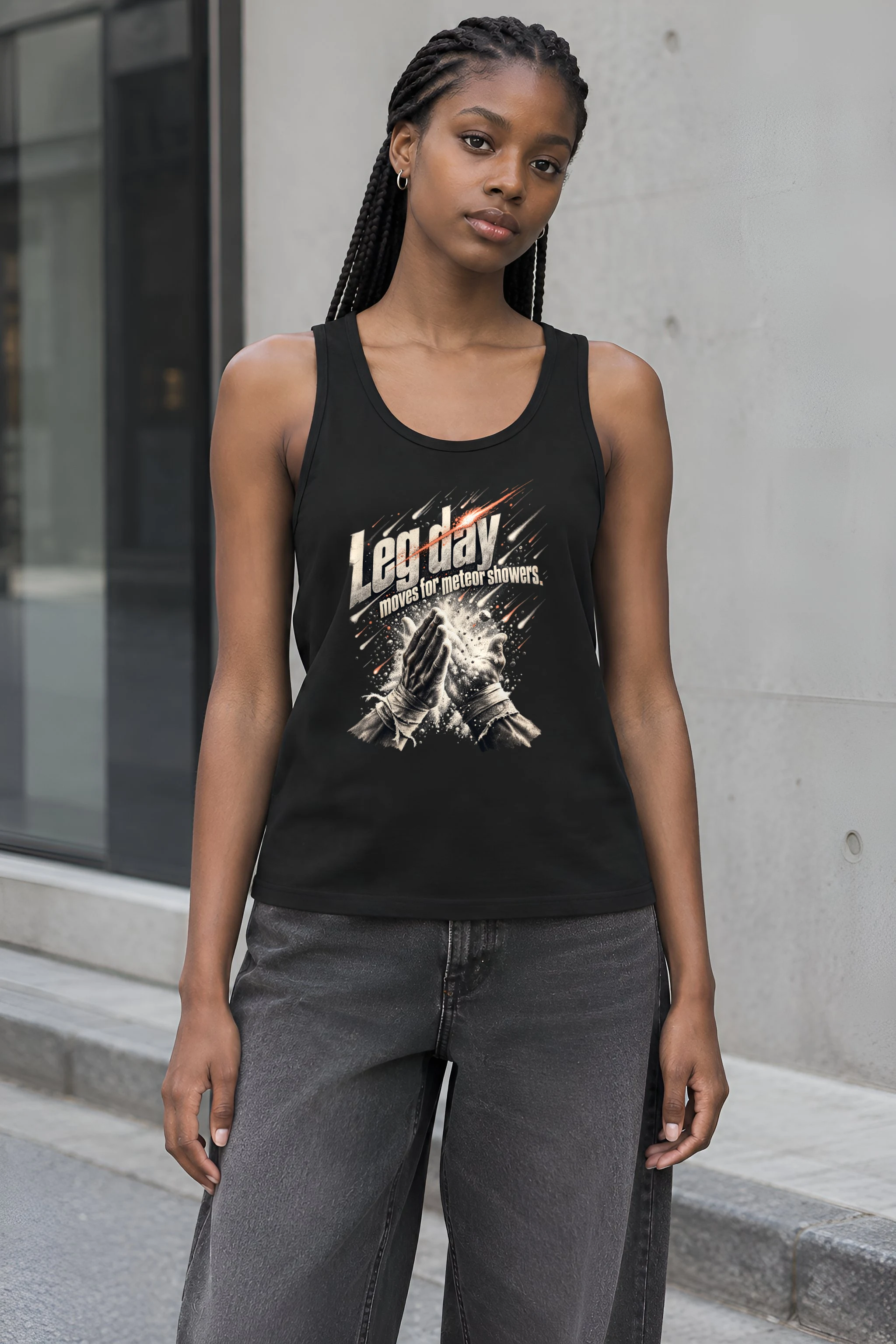 "Leg Day Moves for Meteor Showers" Unisex Jersey Tank