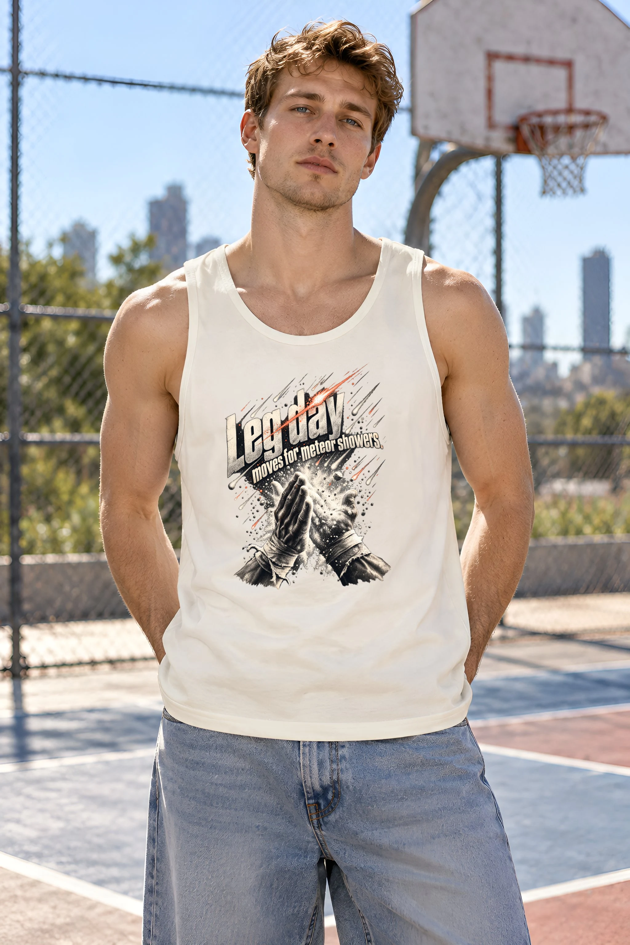 "Leg Day Moves for Meteor Showers" Unisex Jersey Tank