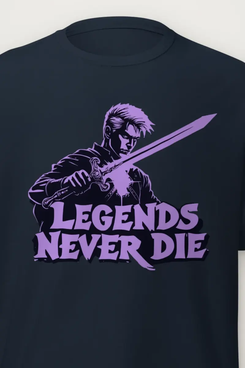 "Legends Never Die" Heavyweight Unisex Crewneck T-shirt