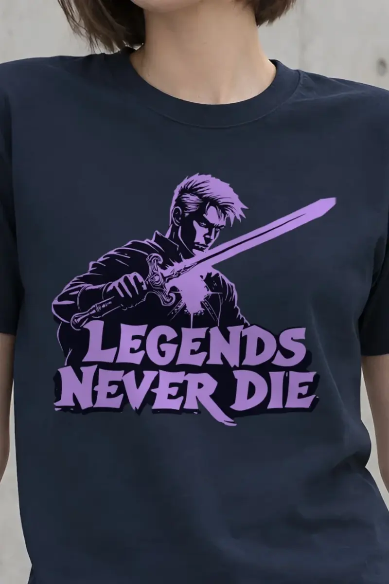"Legends Never Die" Heavyweight Unisex Crewneck T-shirt