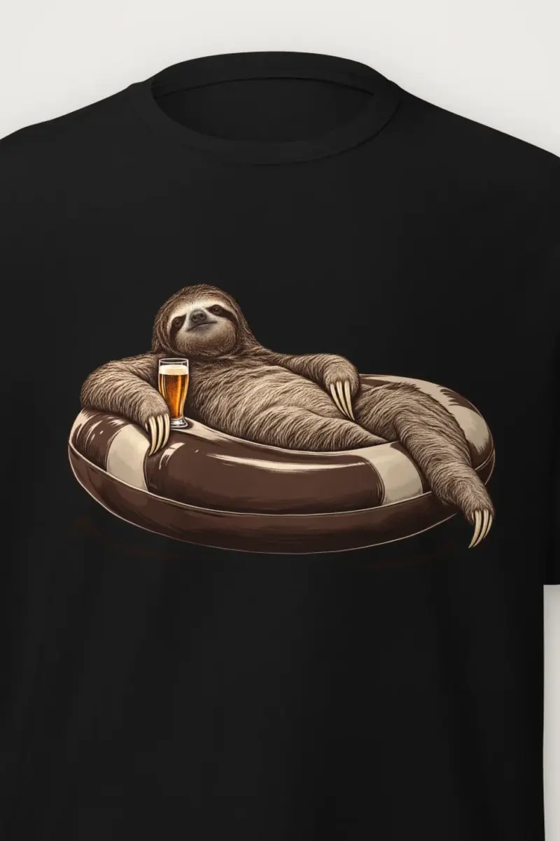 "Leisure Study Sloth" Heavyweight Unisex Crewneck T-shirt