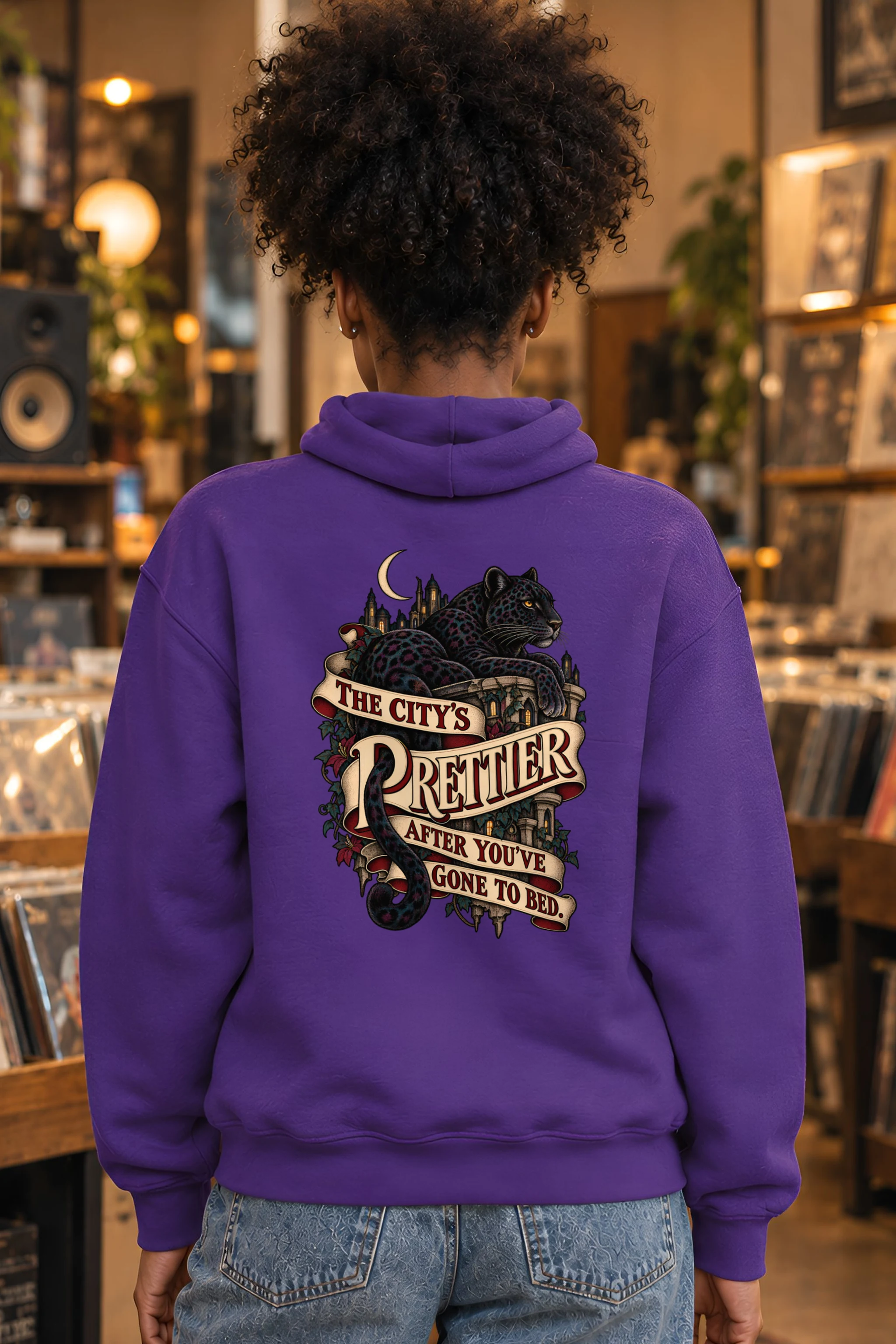 "Leopard After Dark" Unisex Pullover Hoodie