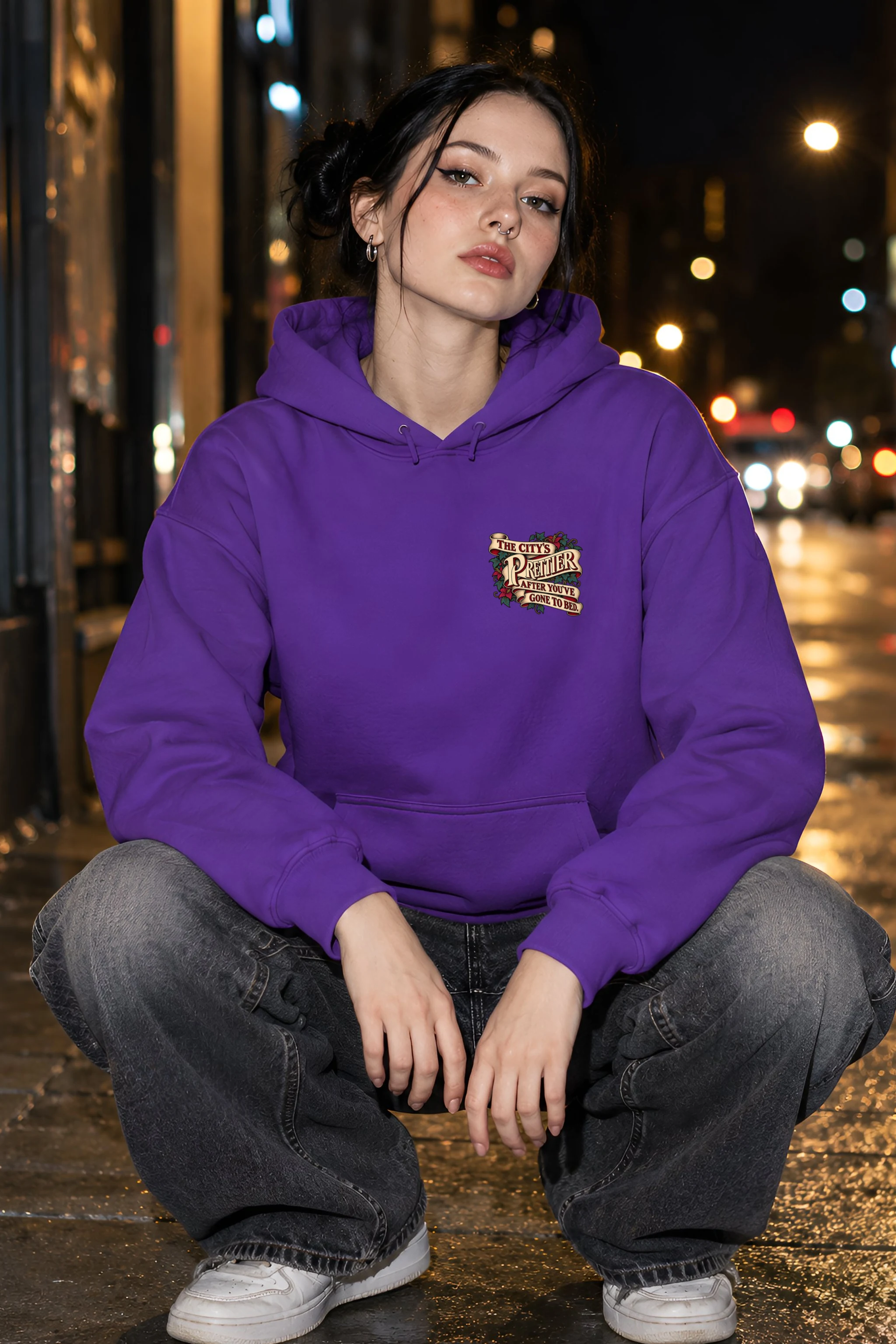 "Leopard After Dark" Unisex Pullover Hoodie