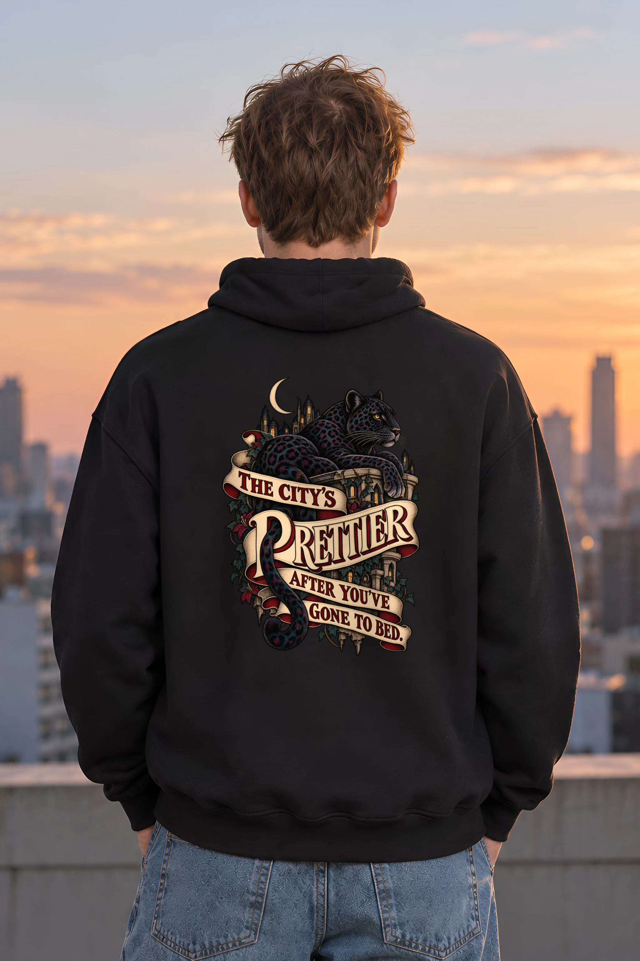 "Leopard After Dark" Unisex Pullover Hoodie
