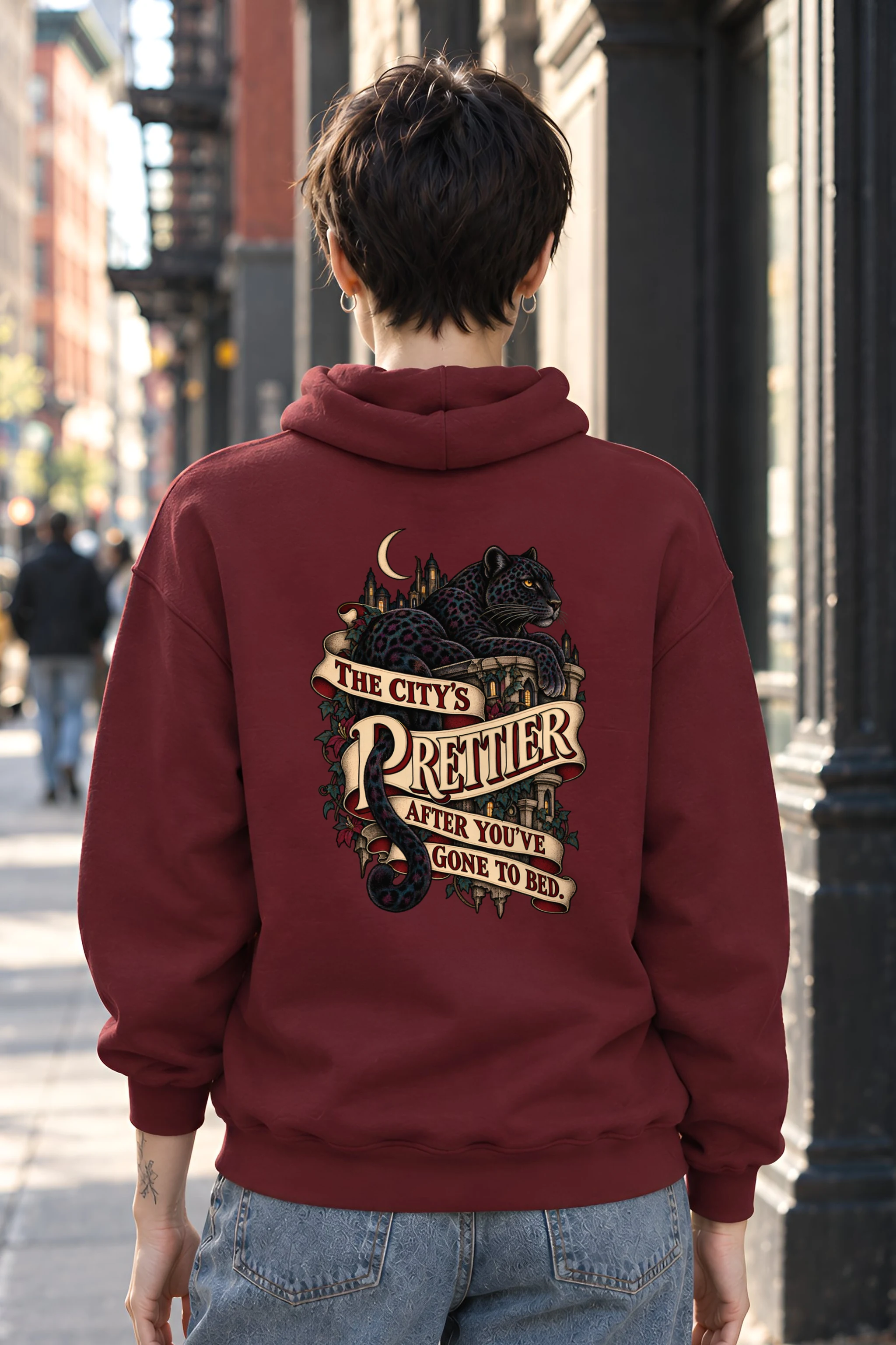 "Leopard After Dark" Unisex Pullover Hoodie