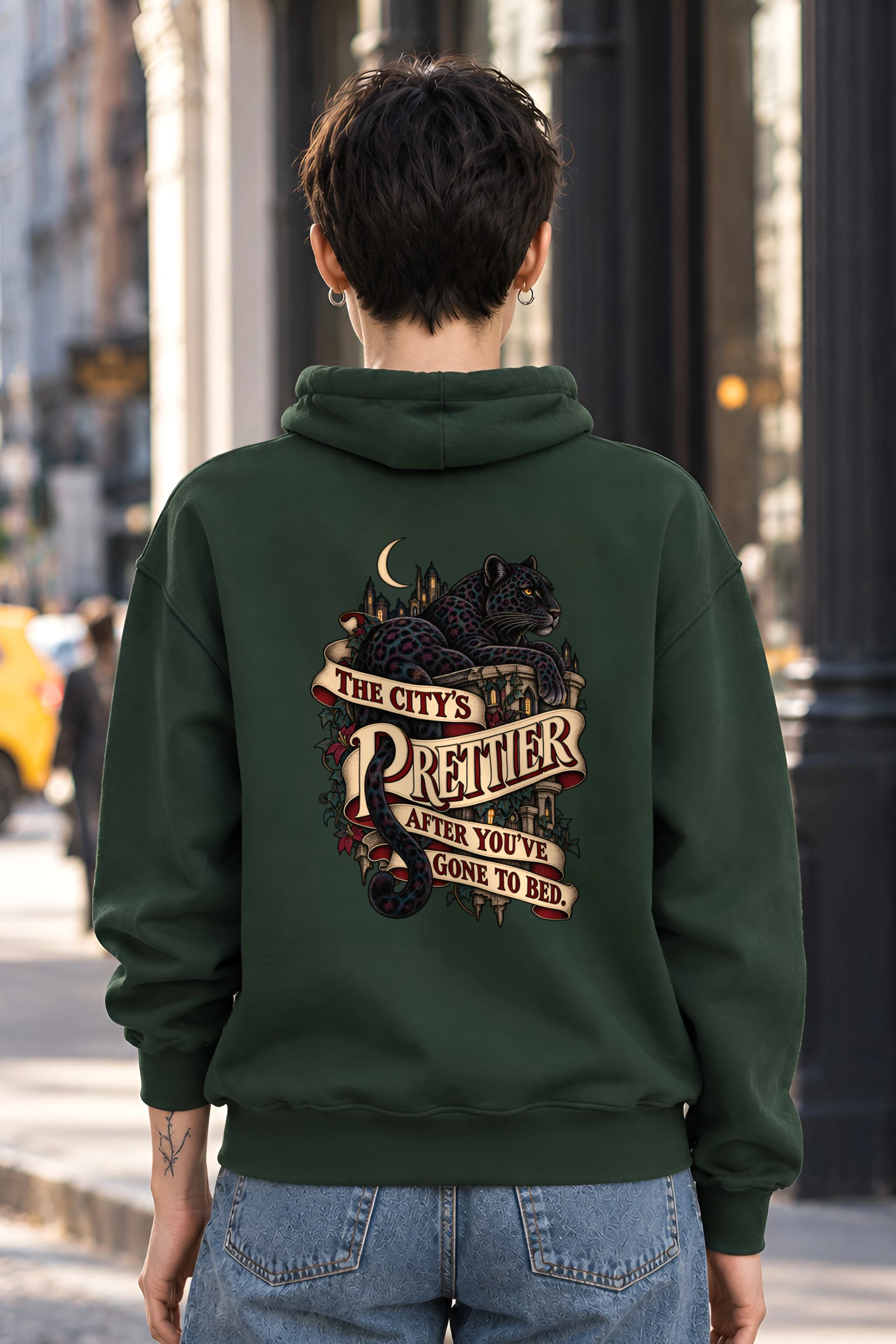 "Leopard After Dark" Unisex Pullover Hoodie