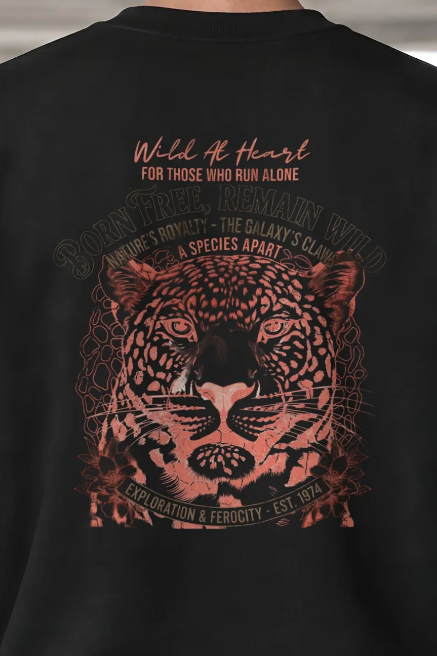 "Leopard Royalty" 1 Crewneck Sweatshirt - the graphic up close