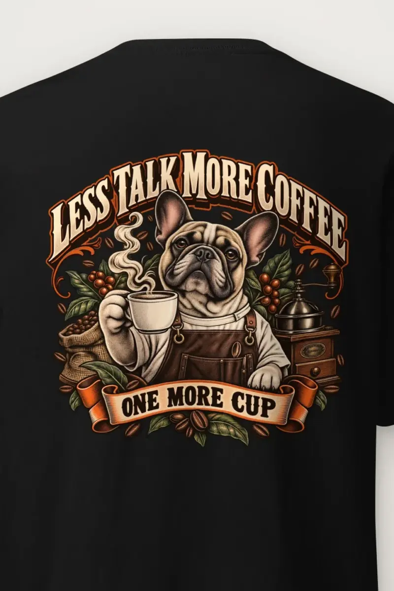 "Less Talk More Coffee" Heavyweight Unisex Crewneck T-shirt