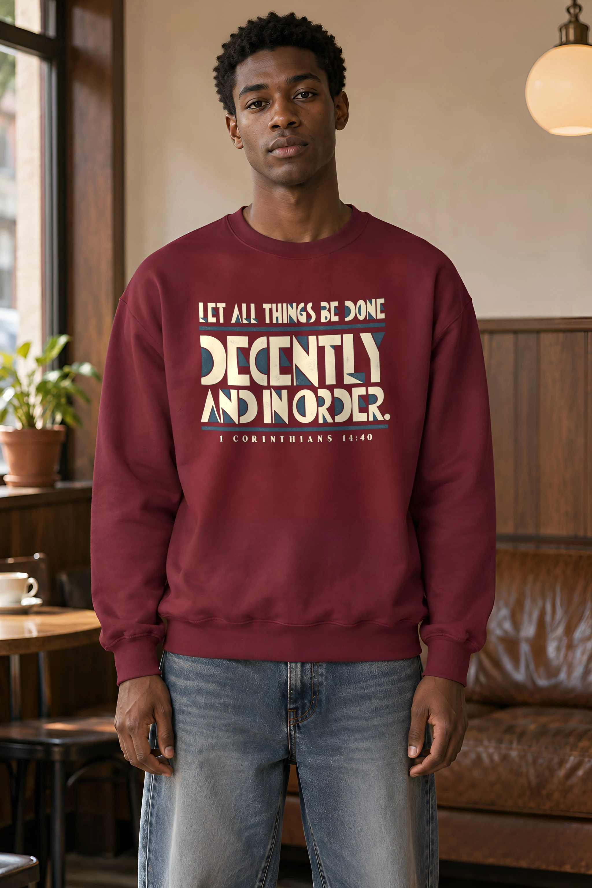 "Let All Things Be Done Decently and in Order" Heavy Blend Unisex Crewneck Sweatshirt