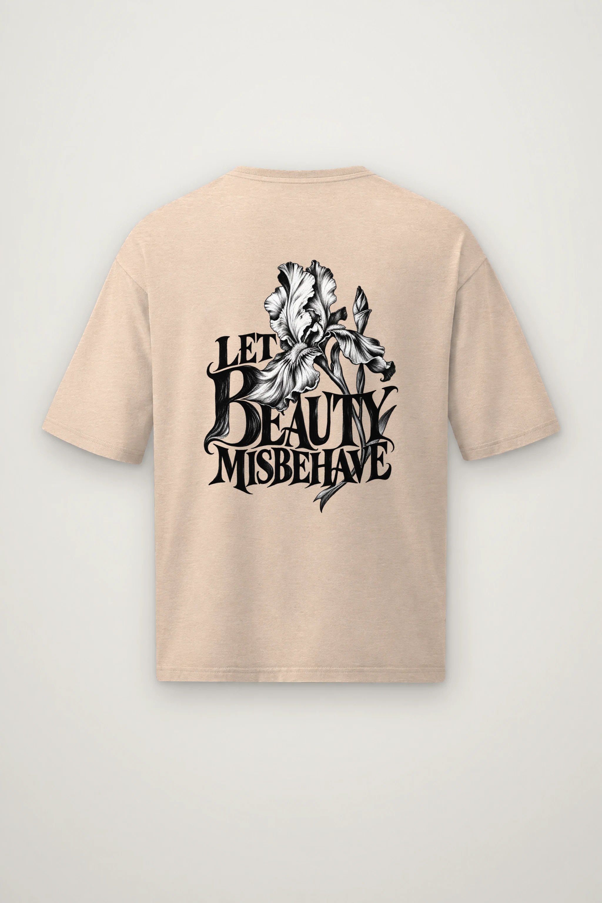 "Let Beauty Misbehave" Men's Oversized Heavyweight Crewneck T-Shirt