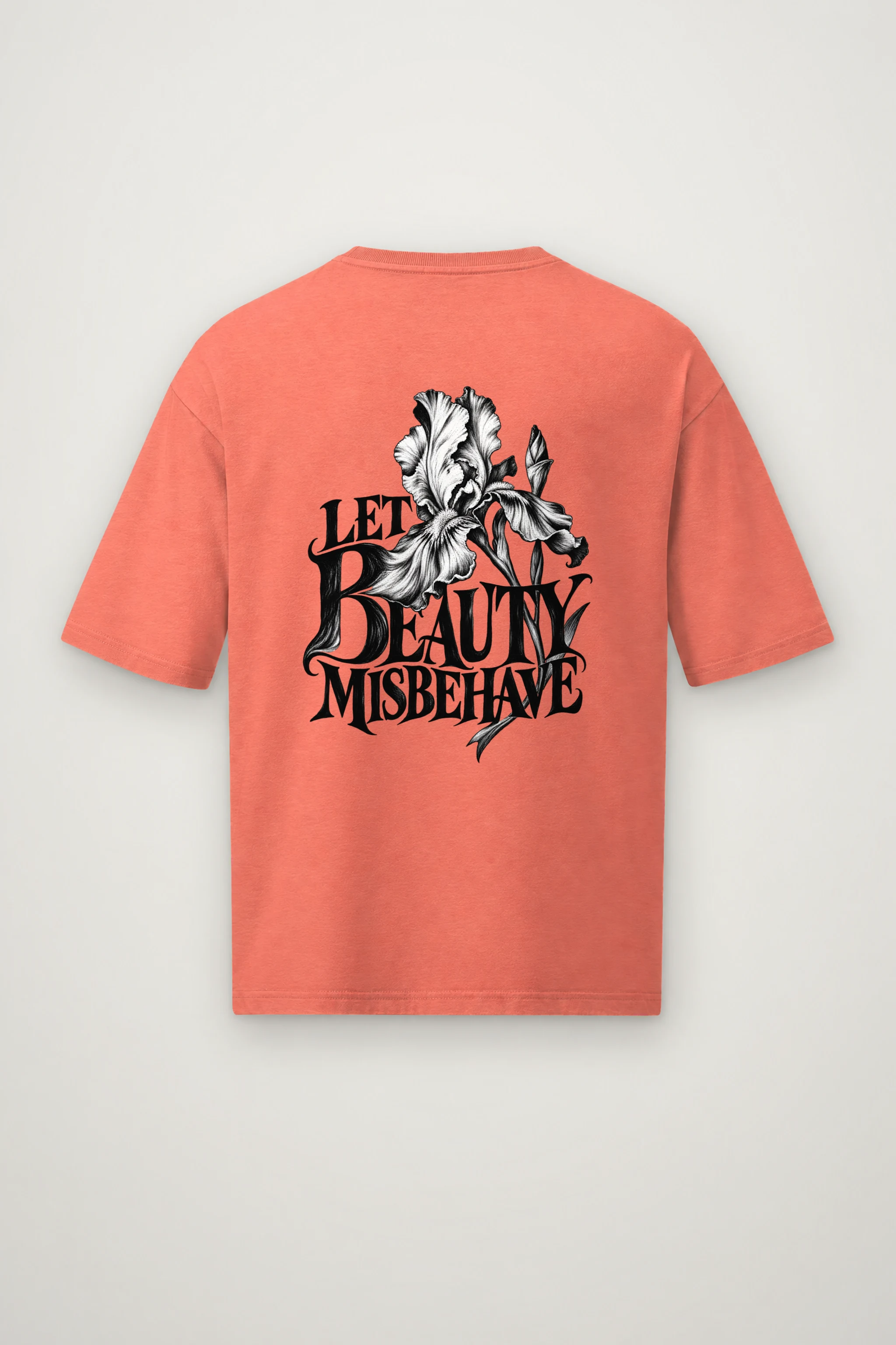 "Let Beauty Misbehave" Men's Oversized Heavyweight Crewneck T-Shirt