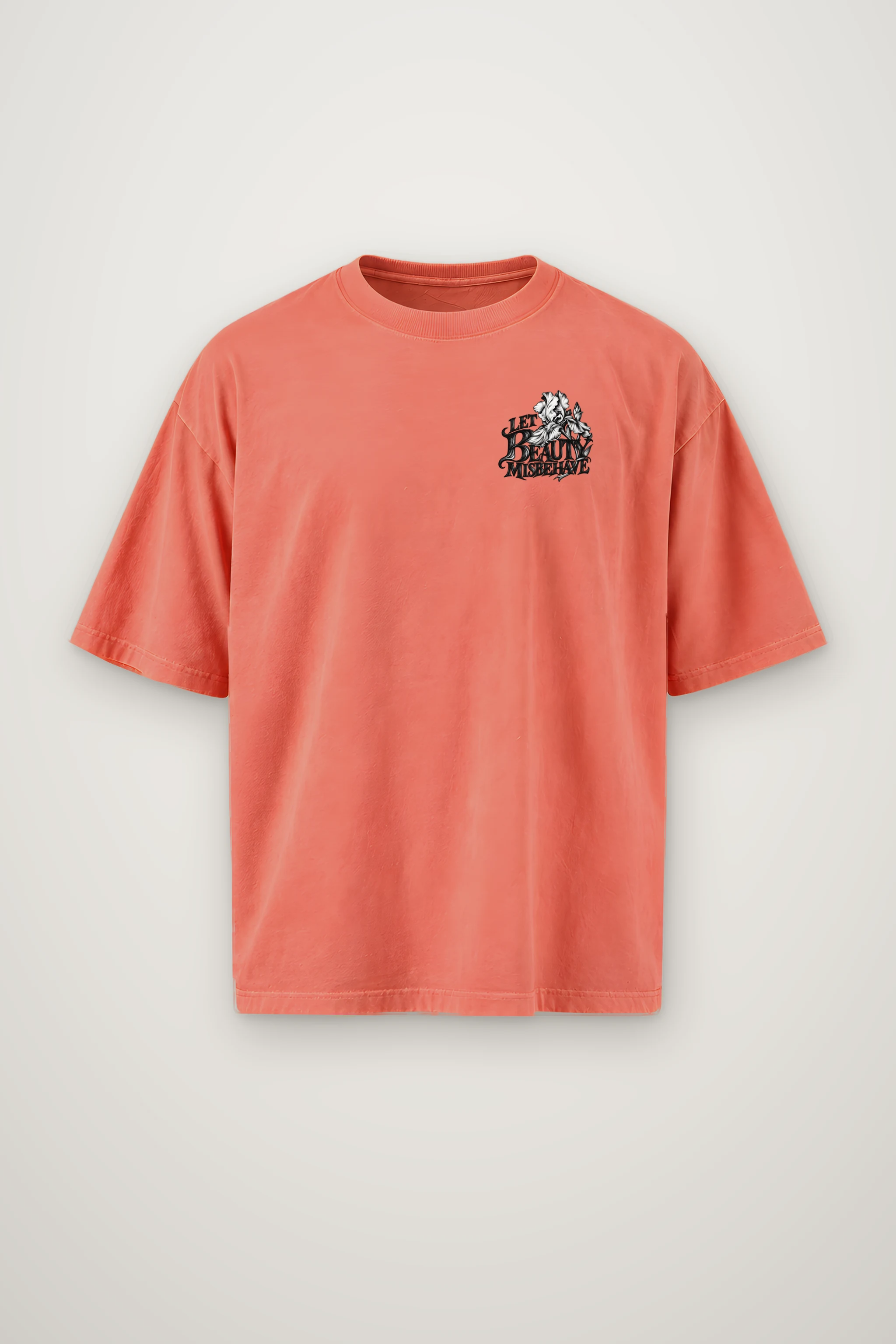 "Let Beauty Misbehave" Men's Oversized Heavyweight Crewneck T-Shirt