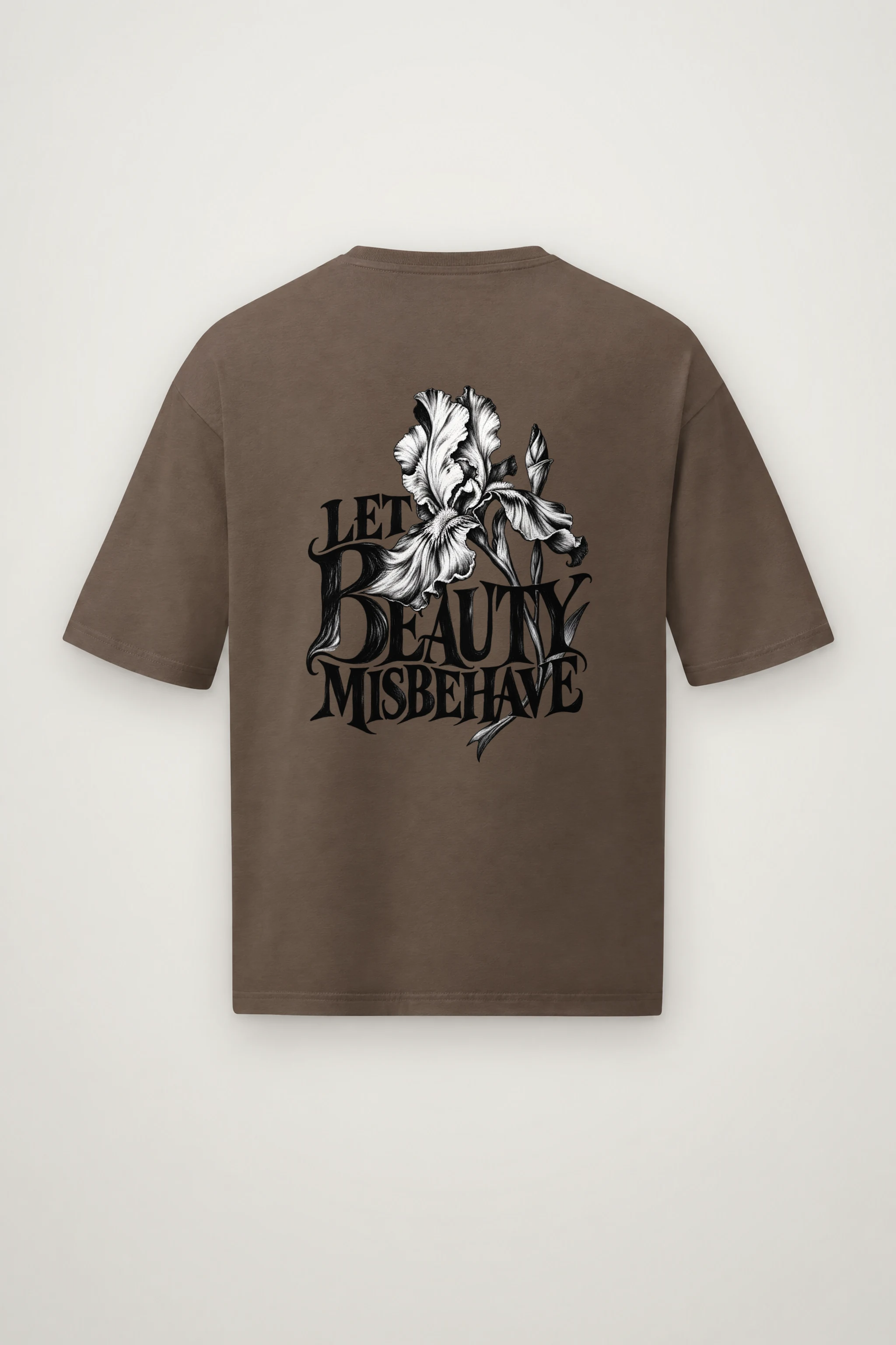 "Let Beauty Misbehave" Men's Oversized Heavyweight Crewneck T-Shirt