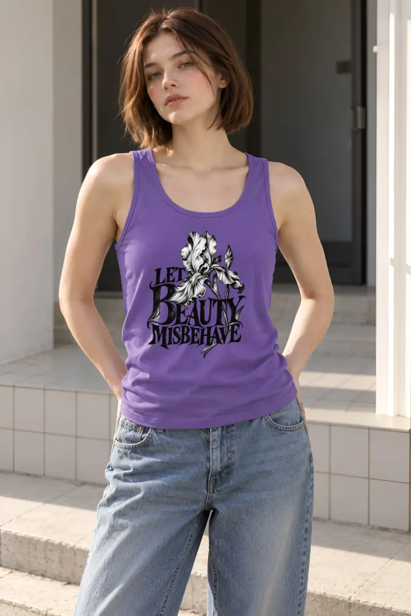 "Let Beauty Misbehave" Unisex Jersey Tank