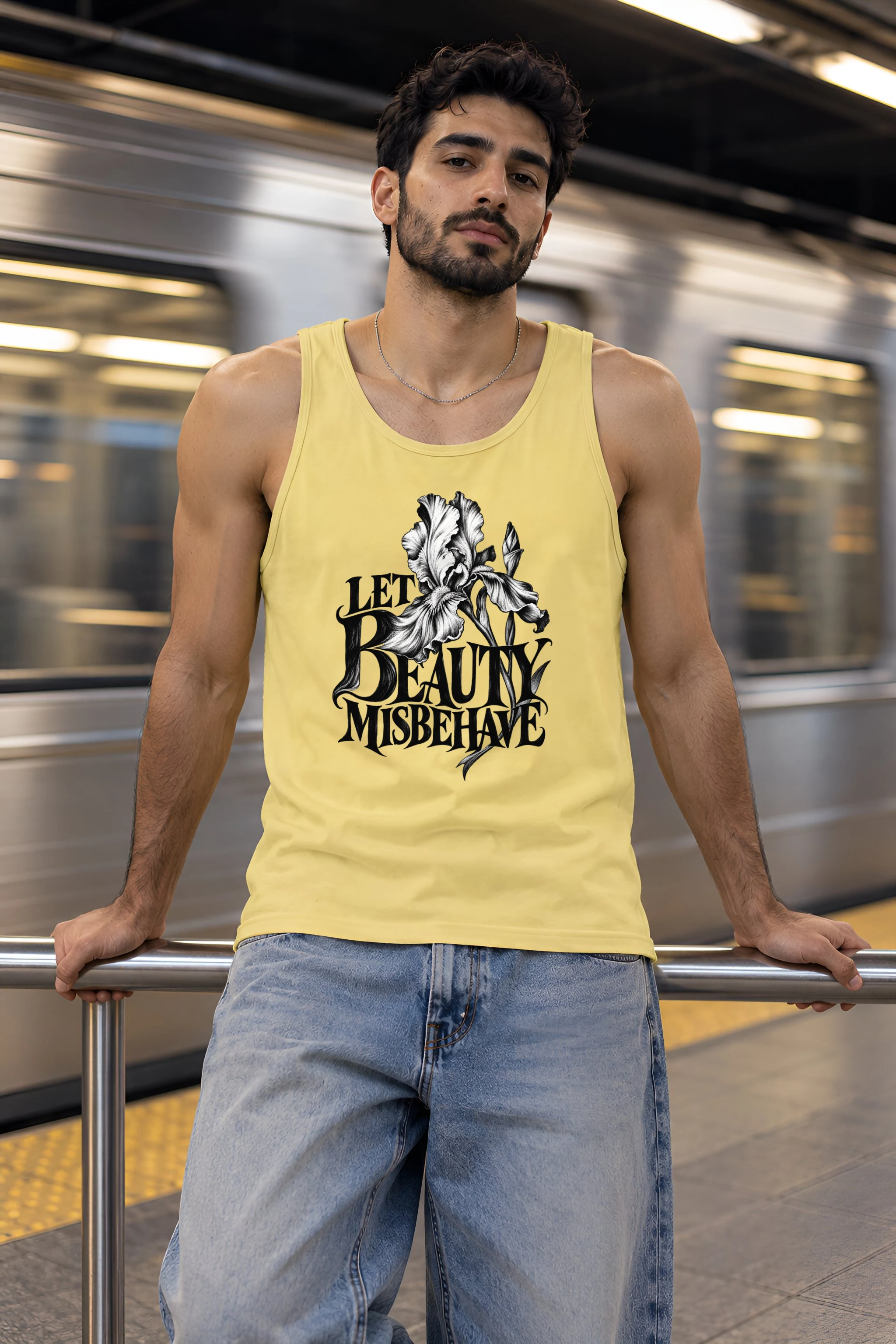 "Let Beauty Misbehave" Unisex Jersey Tank