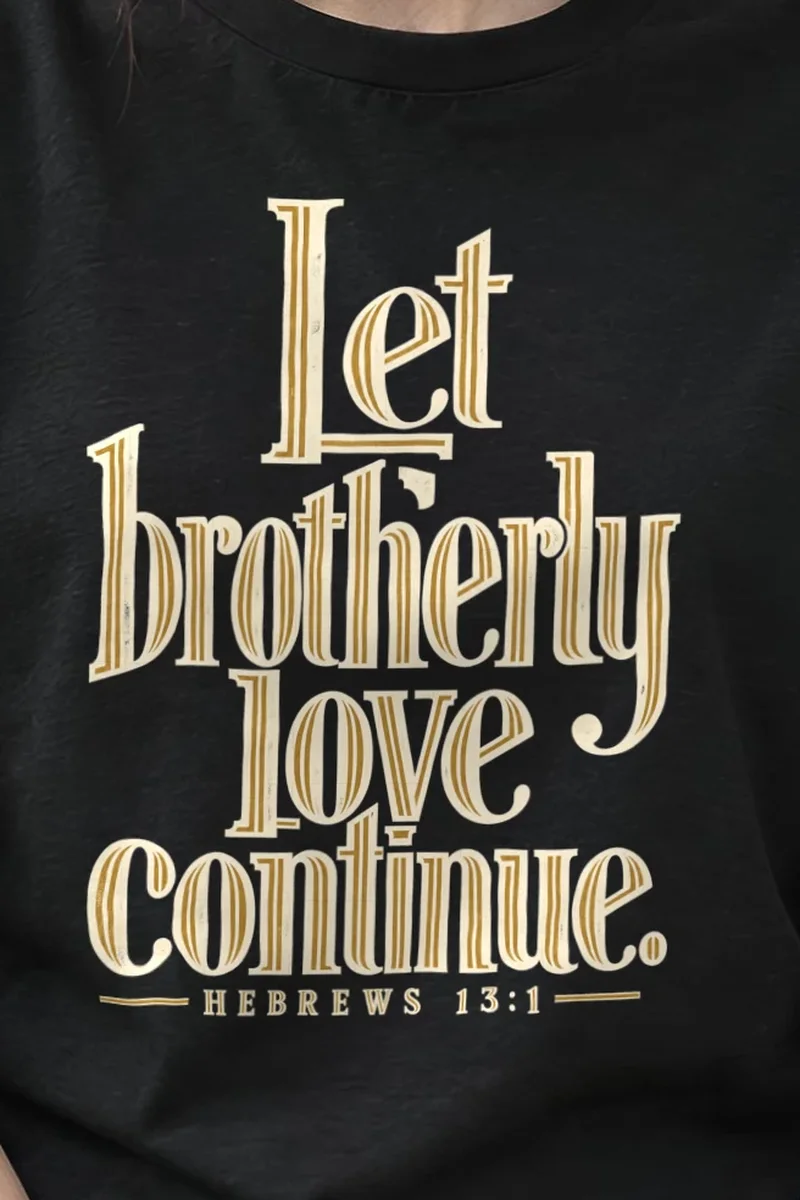 "Let Brotherly Love Continue" Heavyweight Unisex Crewneck T-shirt - the graphic up close