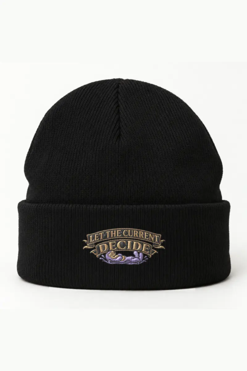 "Let the Current Decide" Cuffed Beanie · Embroidered