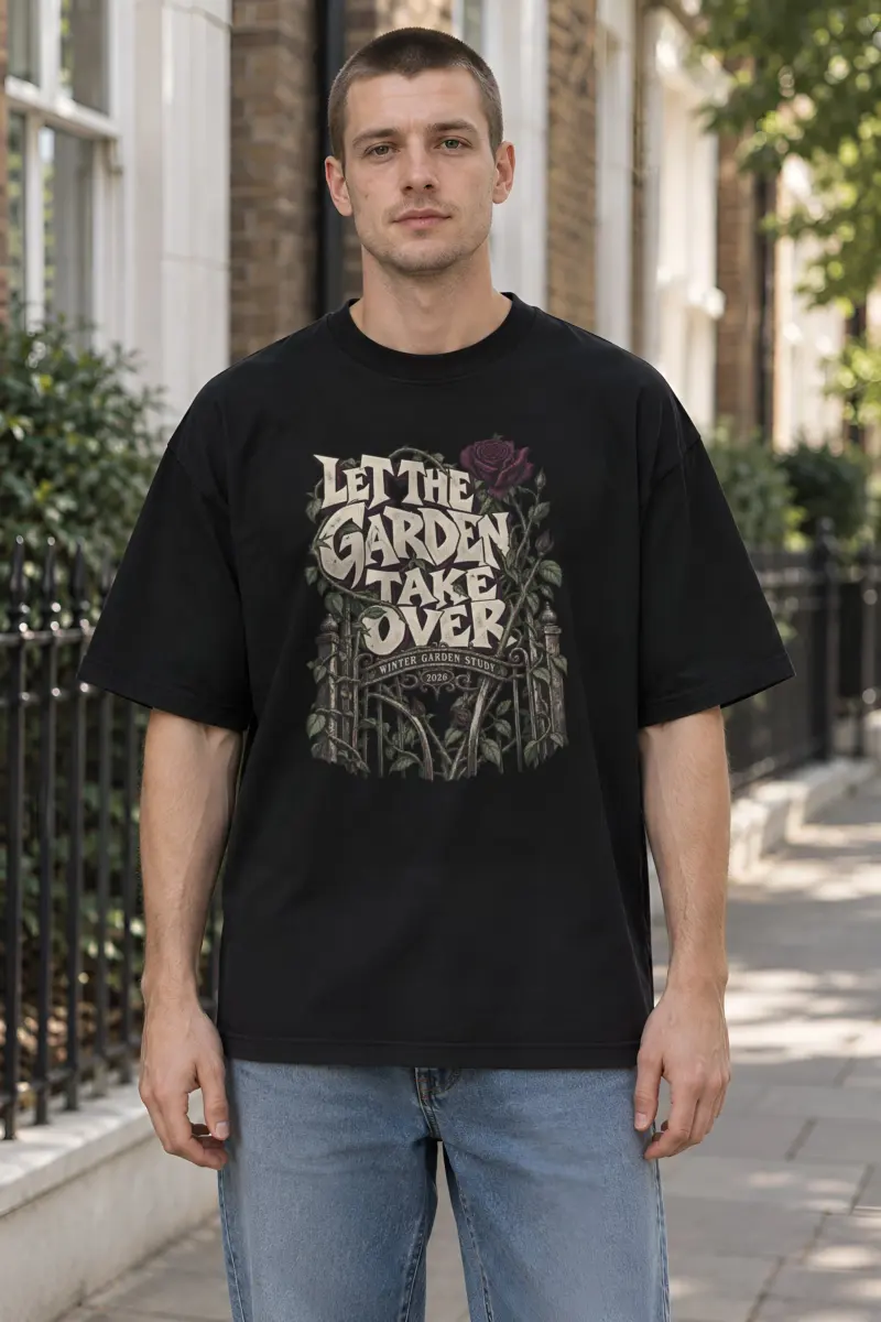 "Let the Garden Take Over" Unisex Oversized Heavyweight Crewneck T-Shirt